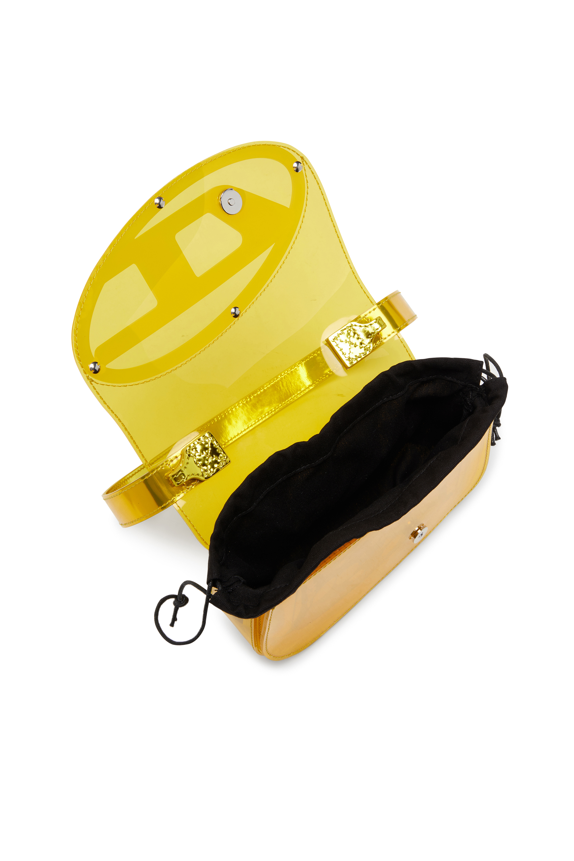 Diesel - 1DR, Woman's 1DR-Iconic shoulder bag in transparent TPU in Yellow - 3