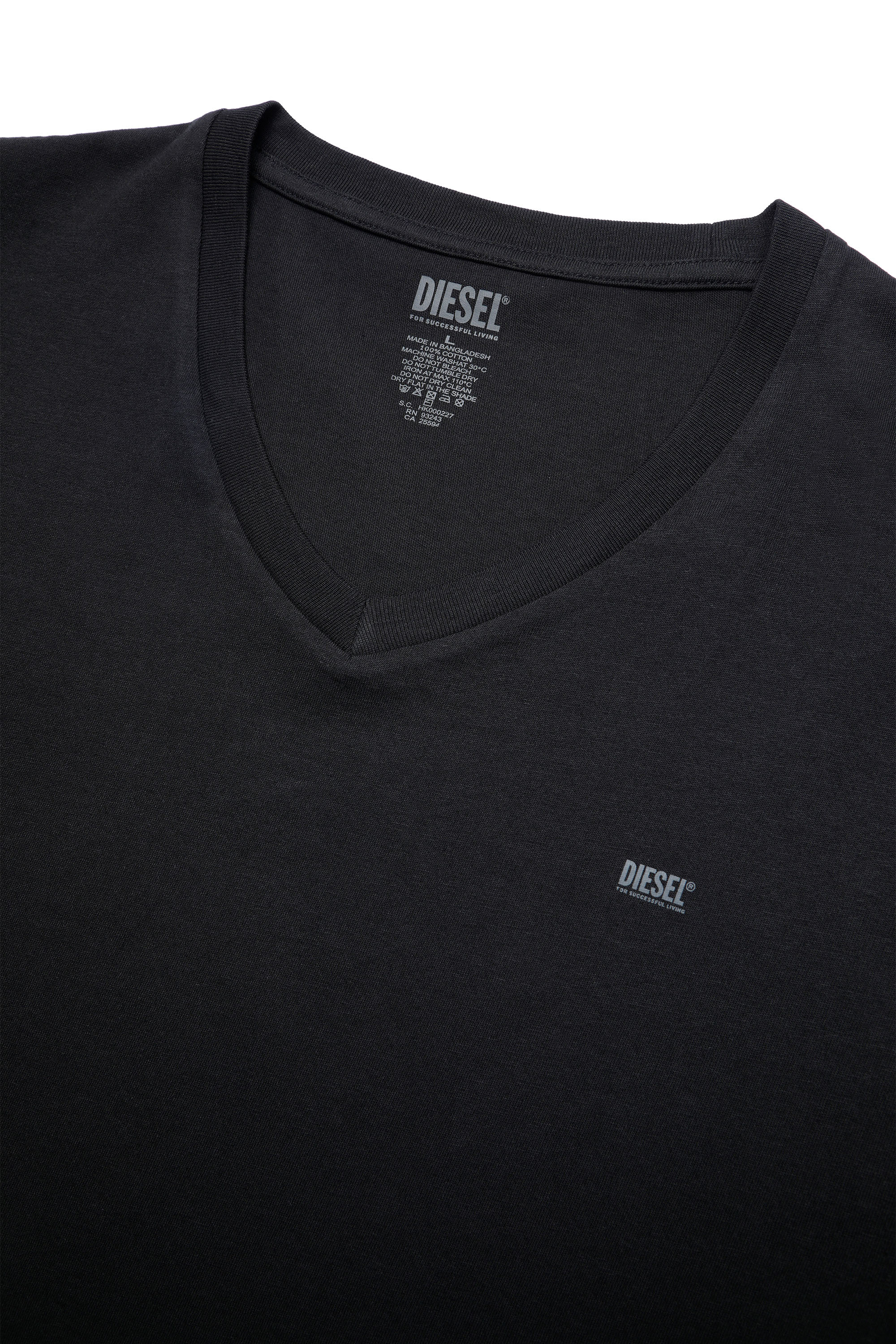 Diesel - UMTEE-MICHAEL-TUBE-TWOPACK, Man's Two-pack V-neck T-shirts with logo print in Black - 3