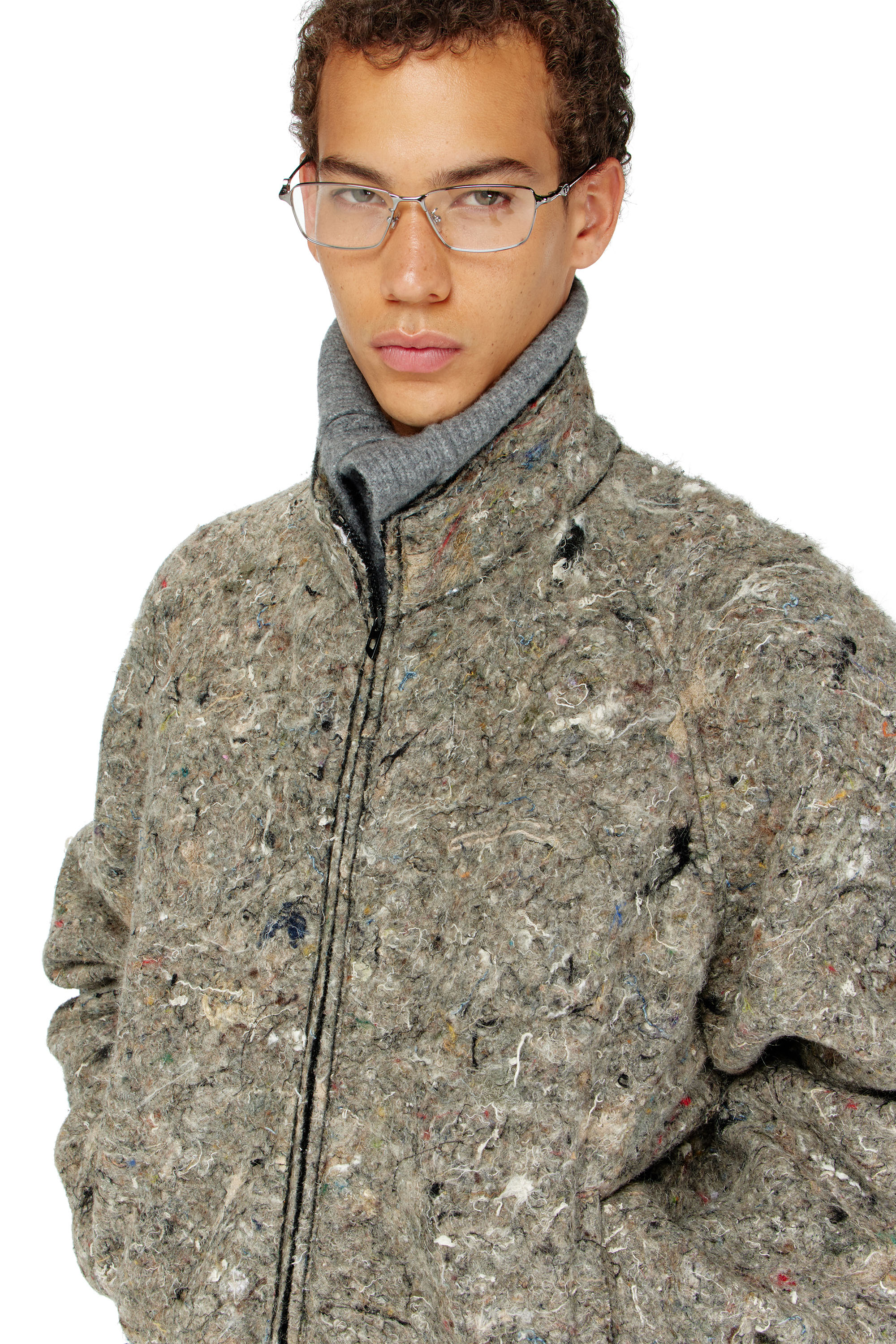 Diesel - J-DISTEM, Man's Upcycled felted jacket in null - 3