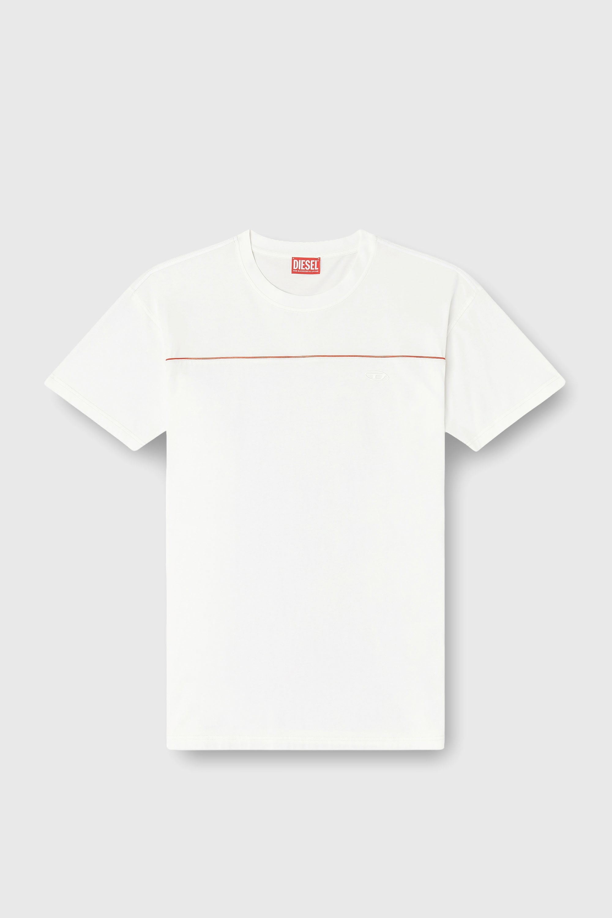 Diesel - T-NORM-PIPING, Man's T-shirt with contrast piping in White - 2