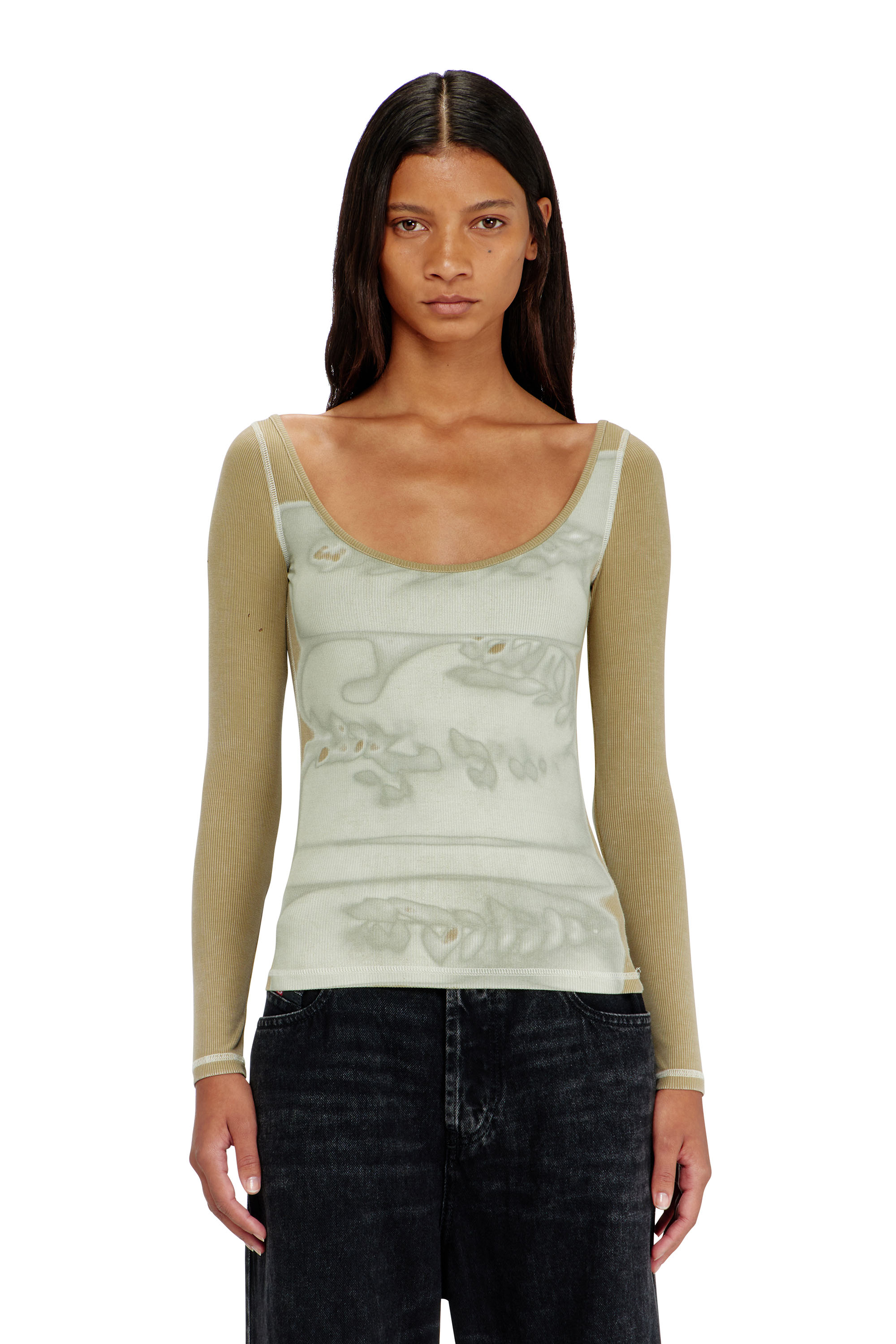 Diesel - T-FANT, Top slim avec imprim&eacute; digital Femme in Polychrome - 2