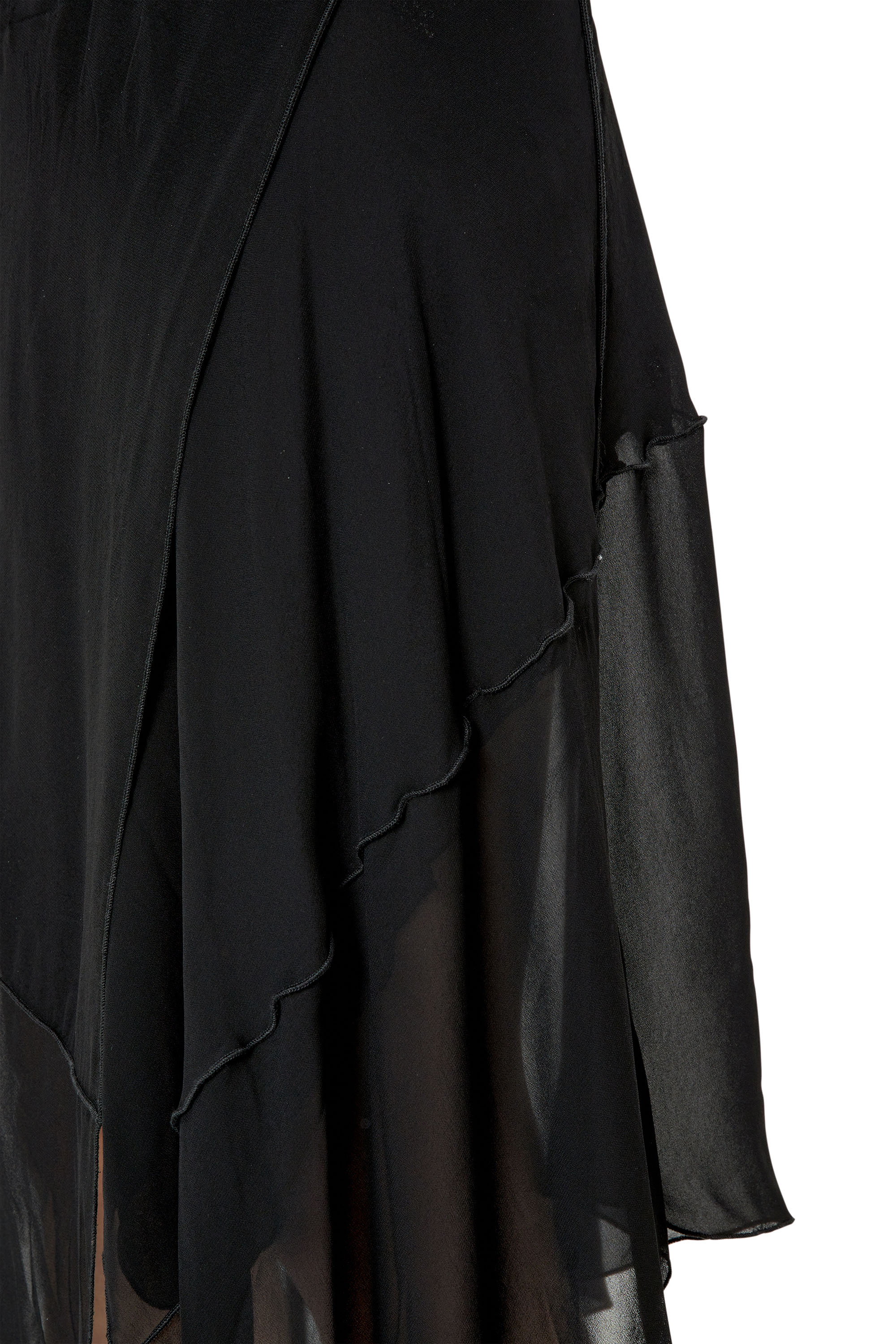 Diesel - O-ROL, Woman's Asymmetrical skirt with ribbed waist in Black - 5