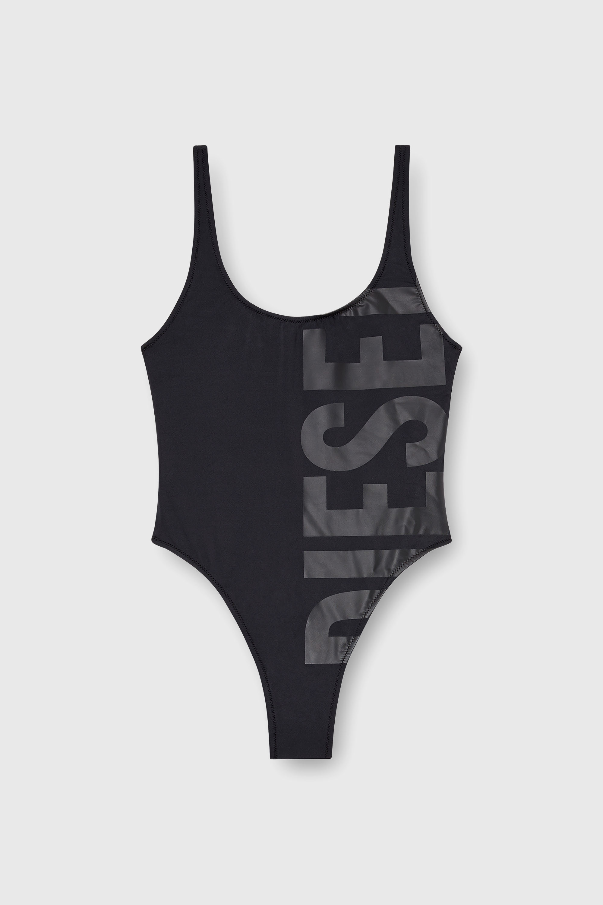 Diesel - BFSW-KYLIA, Ba&ntilde;ador con estampado Diesel grande Mujer in Negro - 4