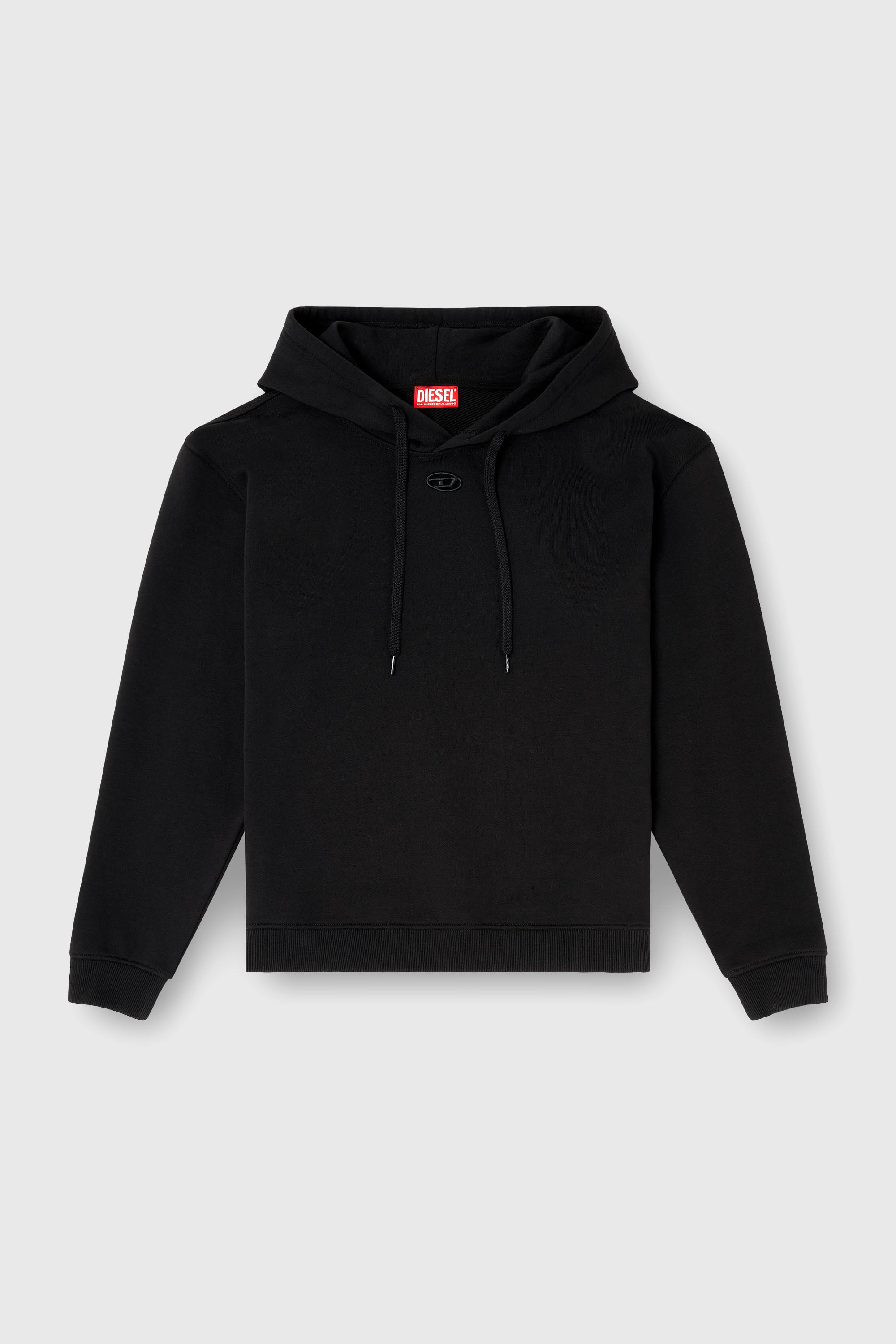 Diesel - F-NORMY-HOOD-OD, Woman's Hoodie in cotton with Oval D logo in Black - 2