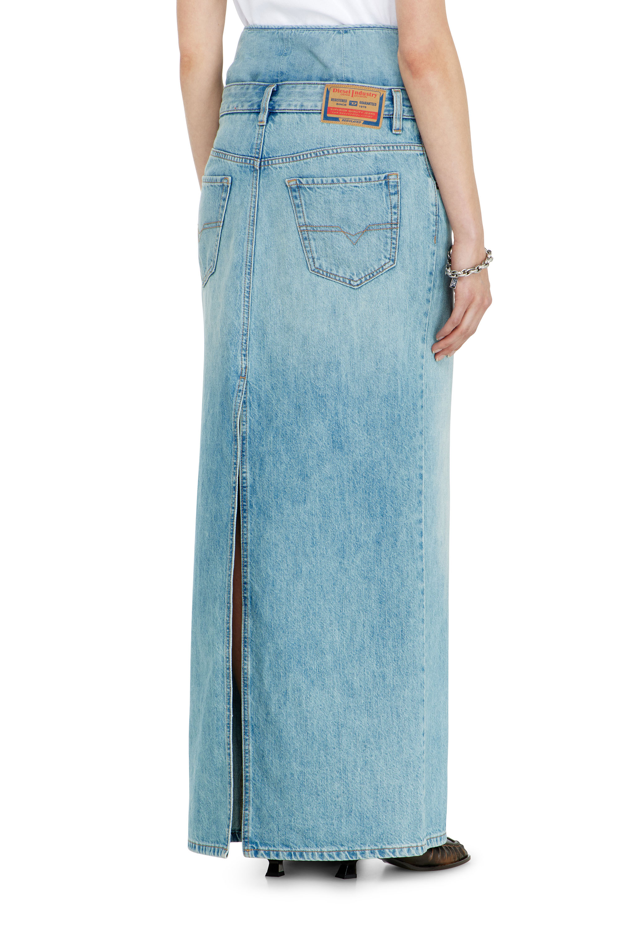 Diesel - DE-SPIVEY, Jean-illusion falda vaquera maxi con aberturas Mujer in ToBeDefined - 4