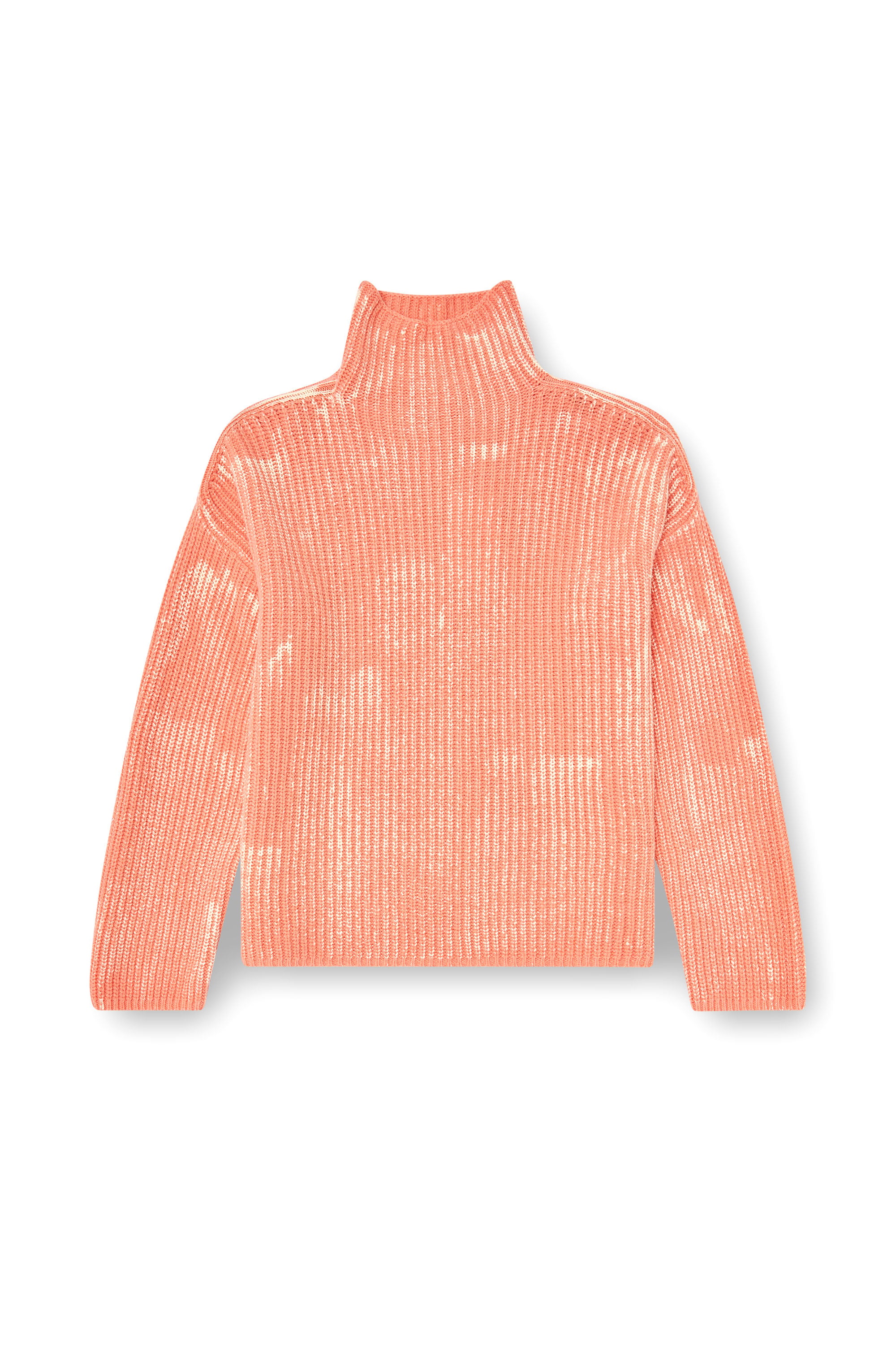 Diesel - M-AMET, Female's Funnel-neck jumper in ribbed wool blend in null - 3