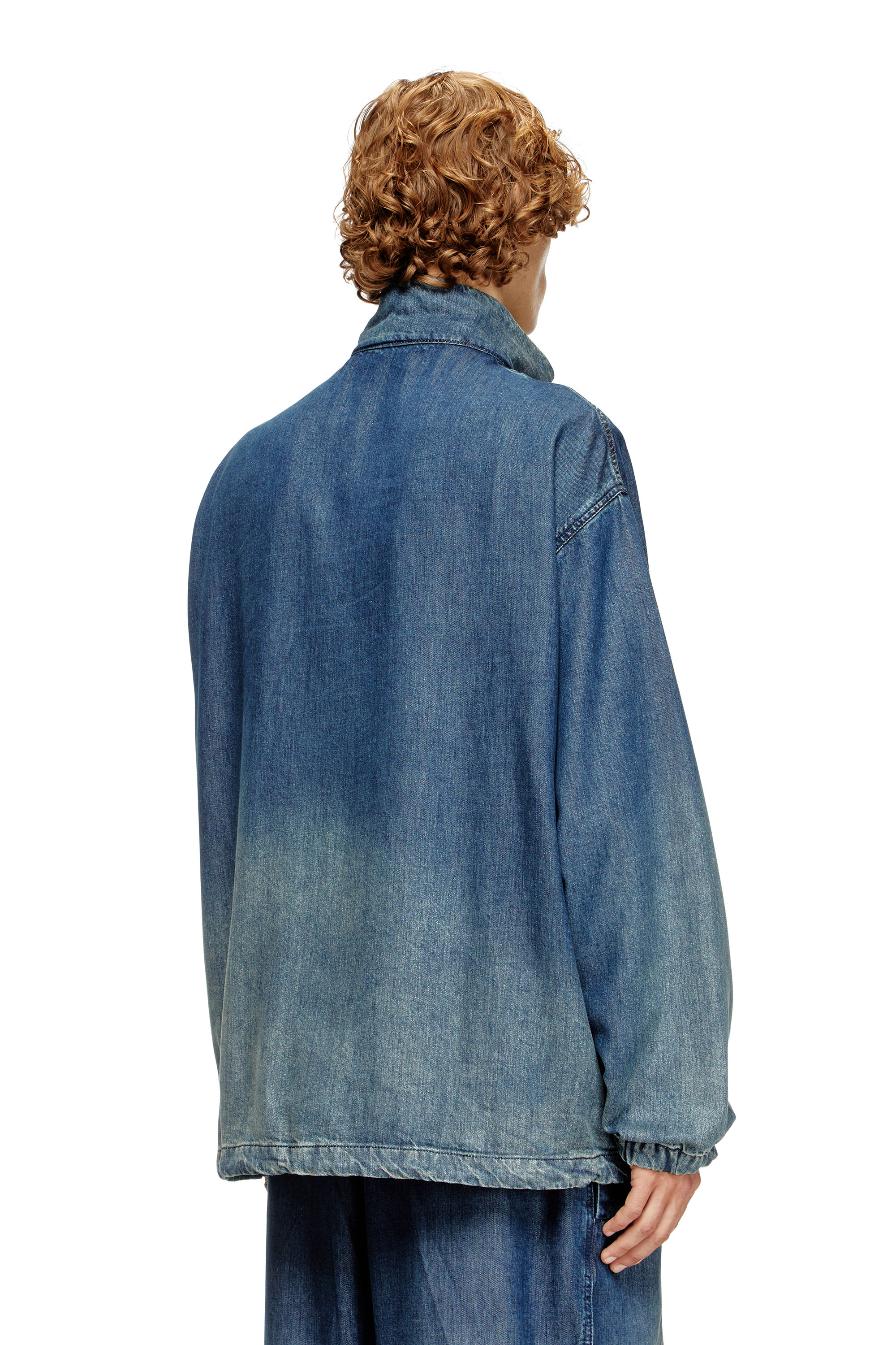 Diesel - D-KRAP-S6, Veste zippée en denim fluide Homme in Bleu - 5