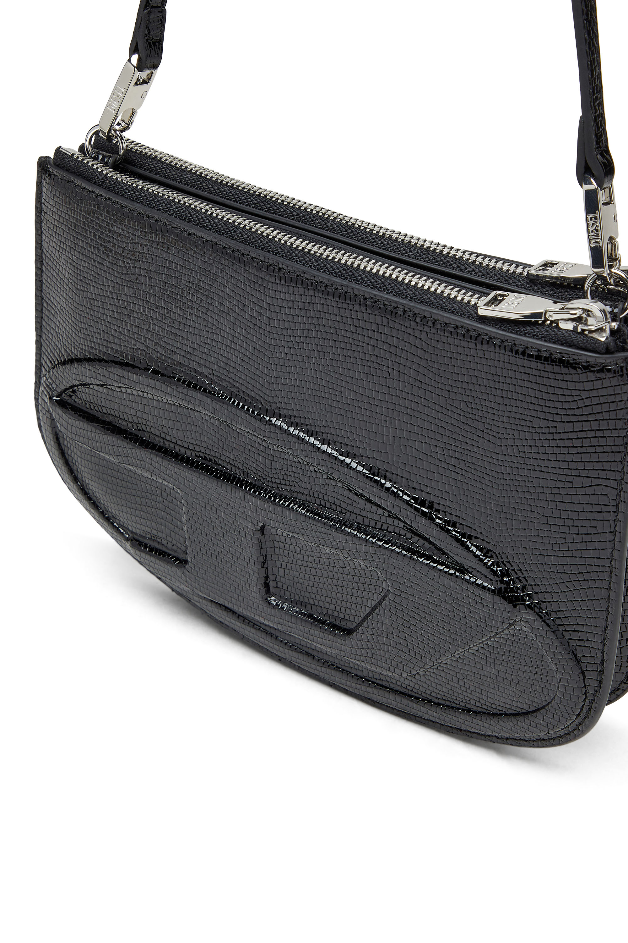 Diesel - 1DR TWIN, Female's 1DR Twin-Double-pouch shoulder bag in embossed leather in Black - 5