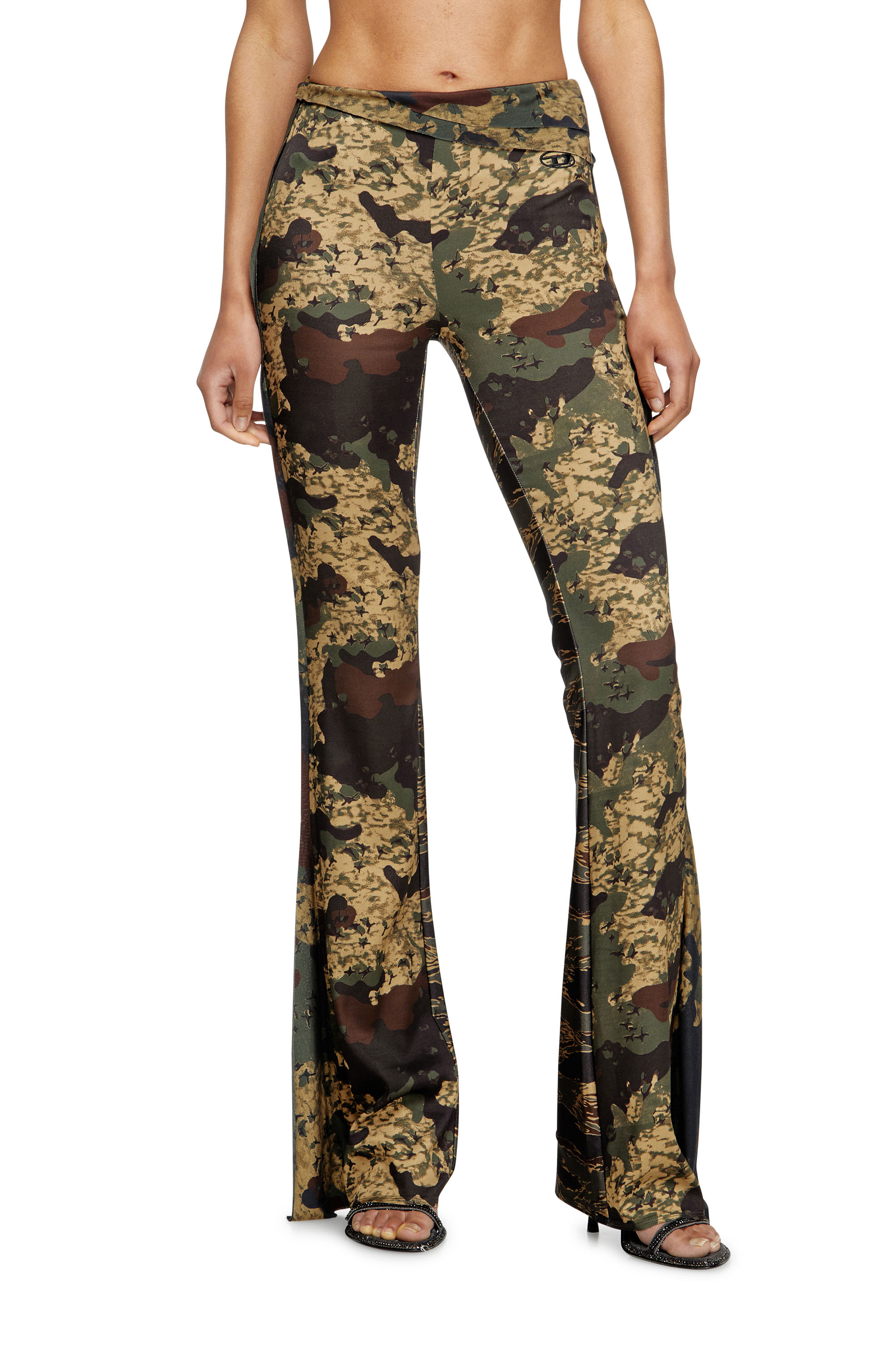 Diesel - P-AFFAL, Female's Jazz pants with mixed camo prints in Military Green - 1