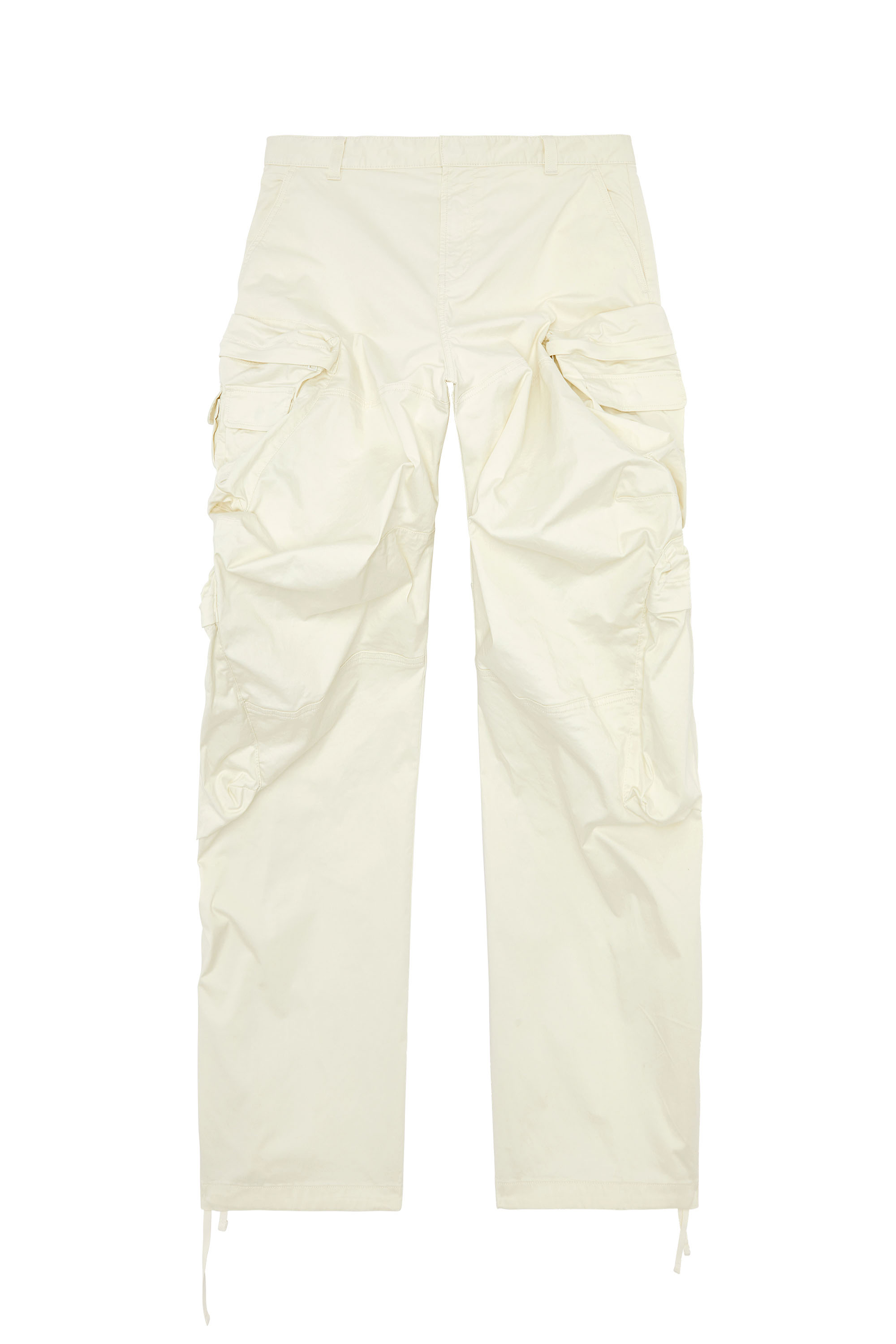 Diesel - P-HUGES-NEW, Male's Cargo pants in stretch cotton satin in White - 2