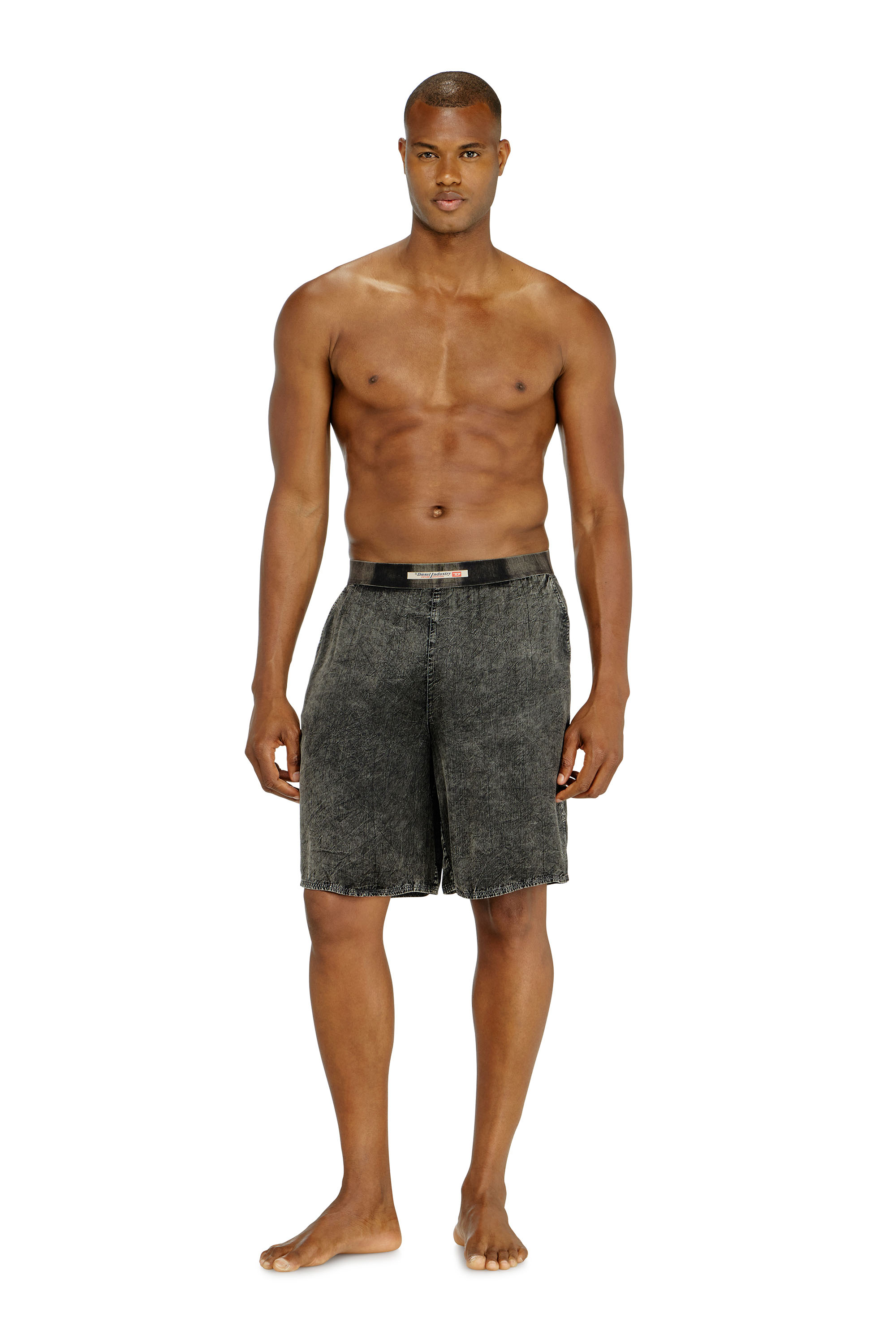 Diesel - JAGO-DNM, Pantalones cortos de viscosa fluida tratada Hombre in Gris - 1