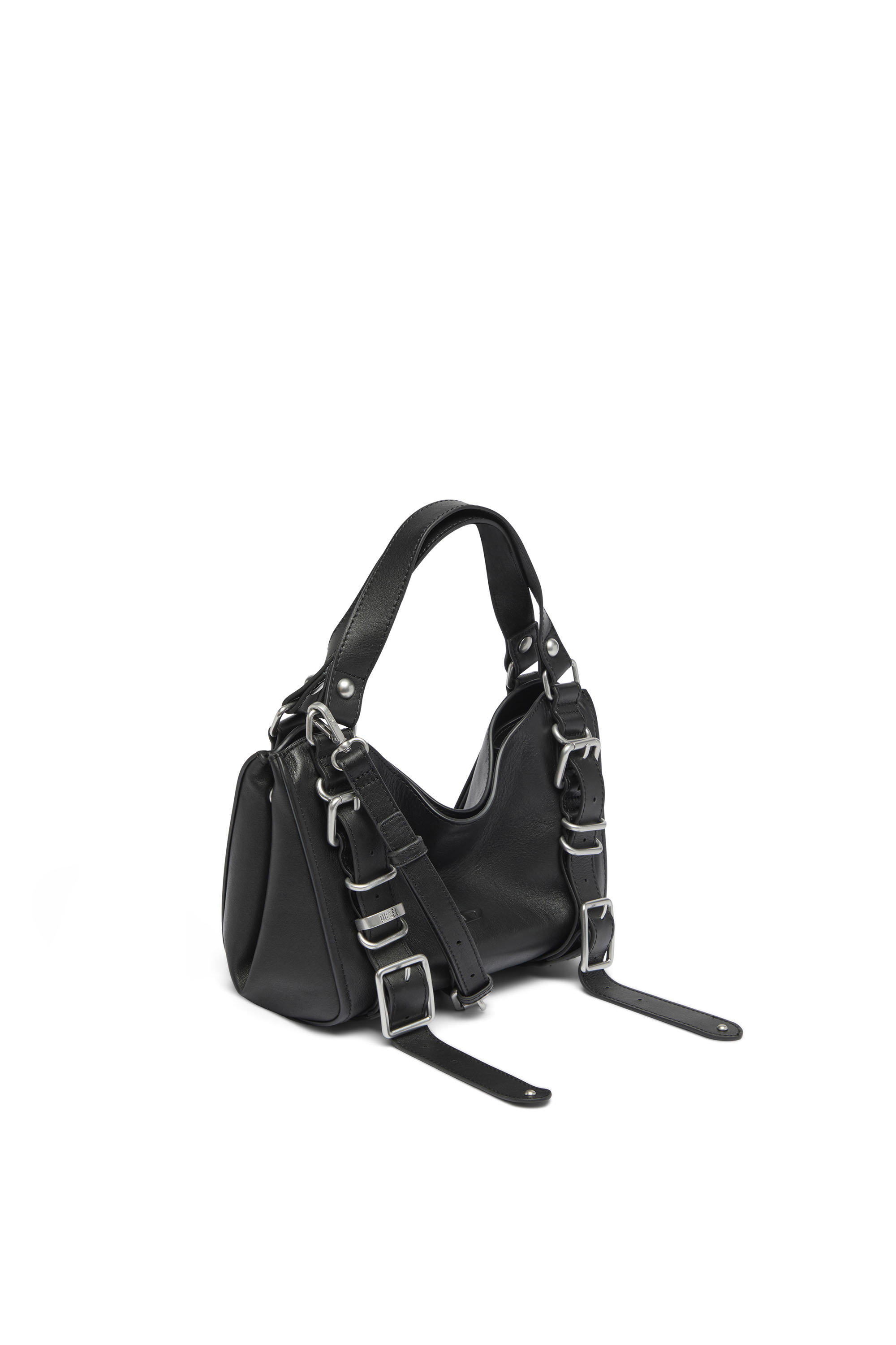 Diesel - D-ONE TOPHANDLE S, Female's D-One-Small top-handle bag in treated leather in Black - 4