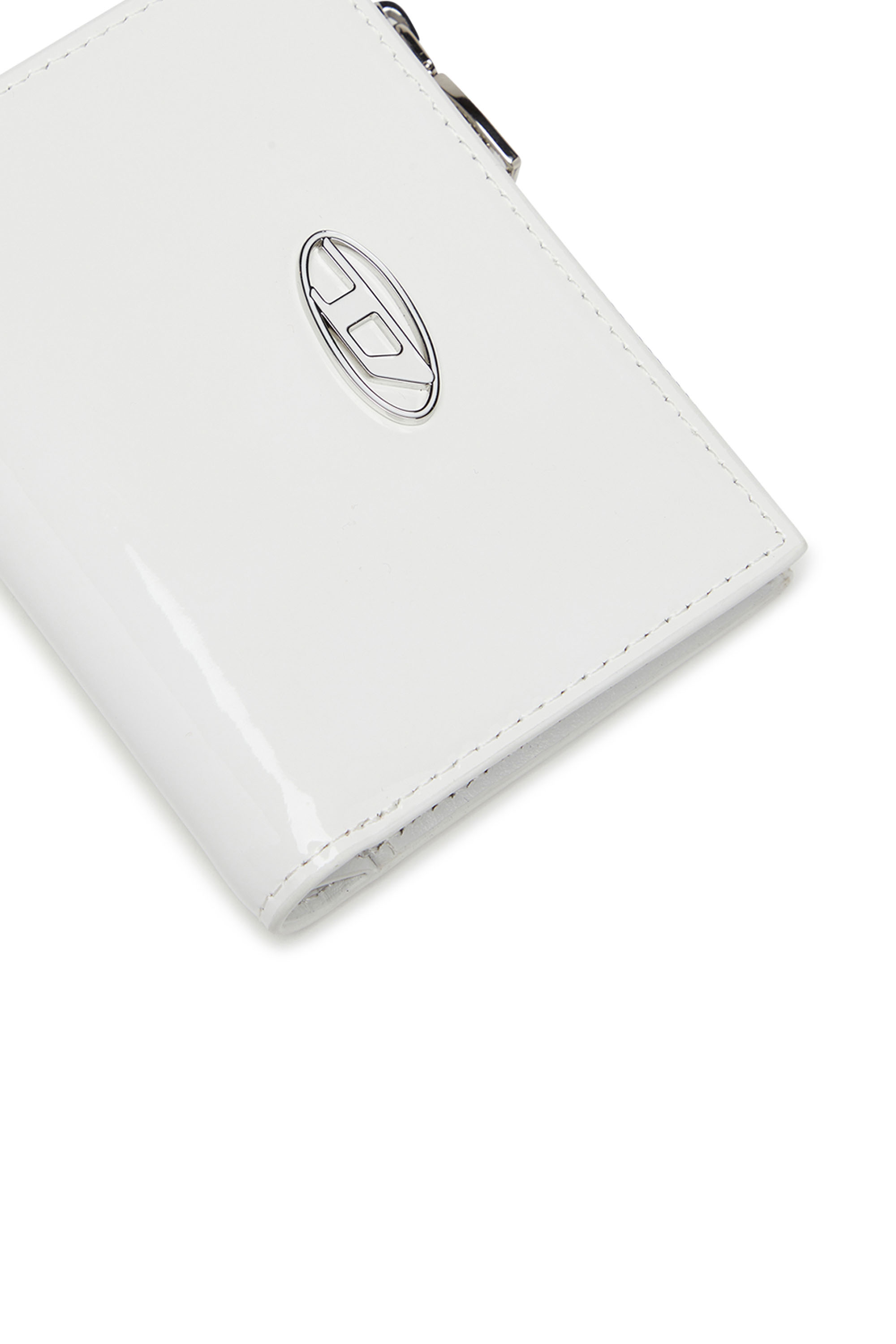 Diesel - PLAY BI-FOLD ZIP II, Female's Small wallet in glossy leather in White - 4