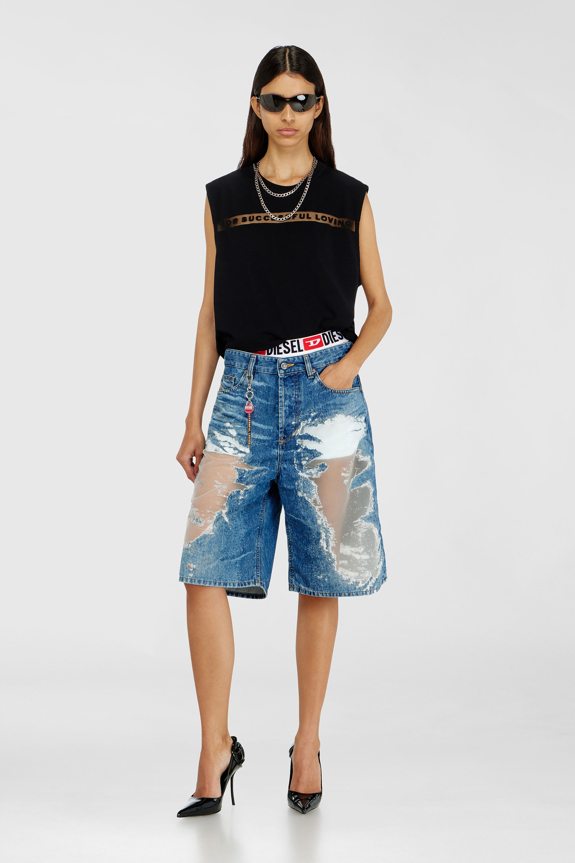 Diesel - PR-T-NORM-BISC-MATI-R, Camiseta de tirantes con logo For Successful Loving Unisex in Negro - 2
