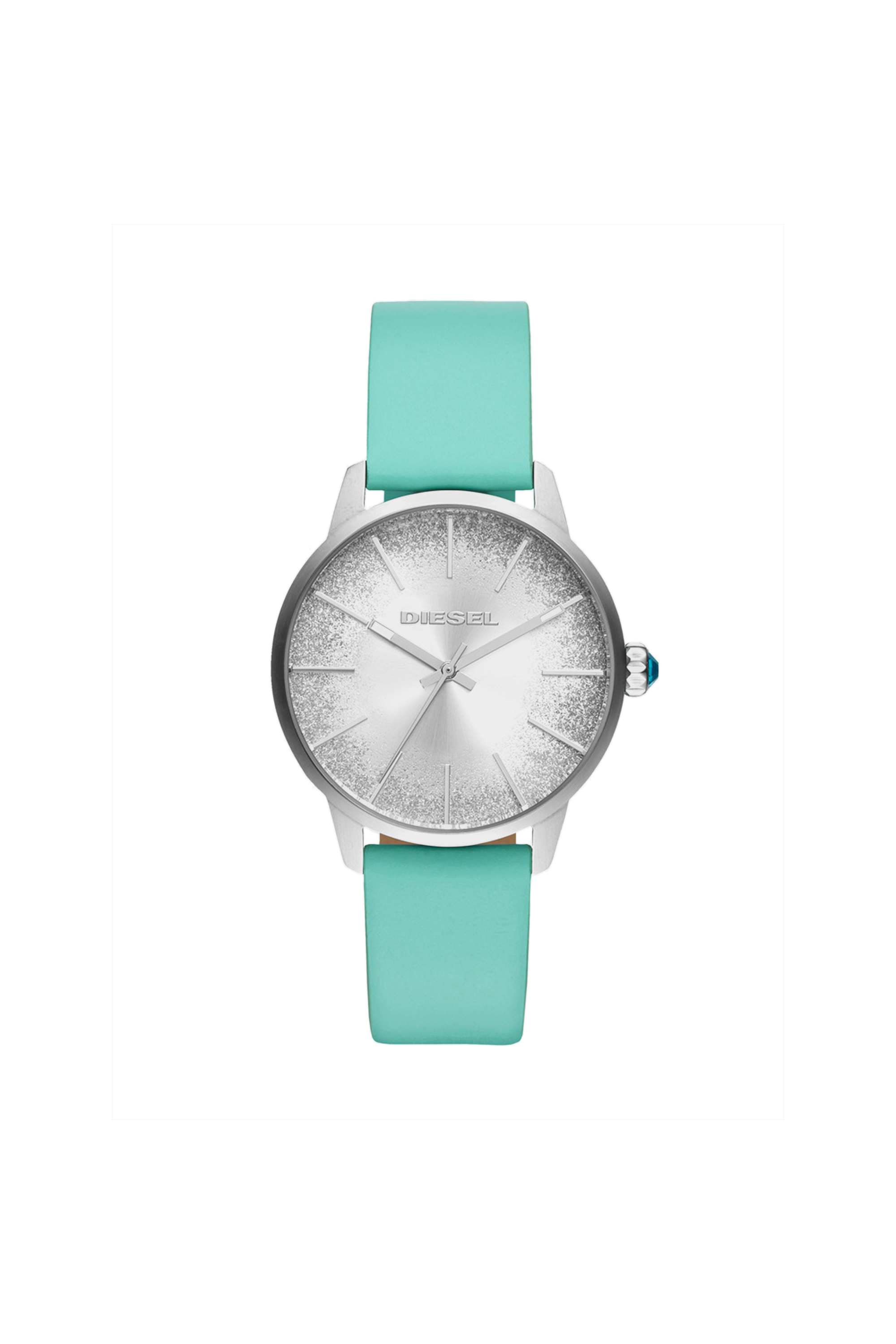 DZ5564 Woman: Castilla glittered watch w/blue strap, 38 mm | Diesel
