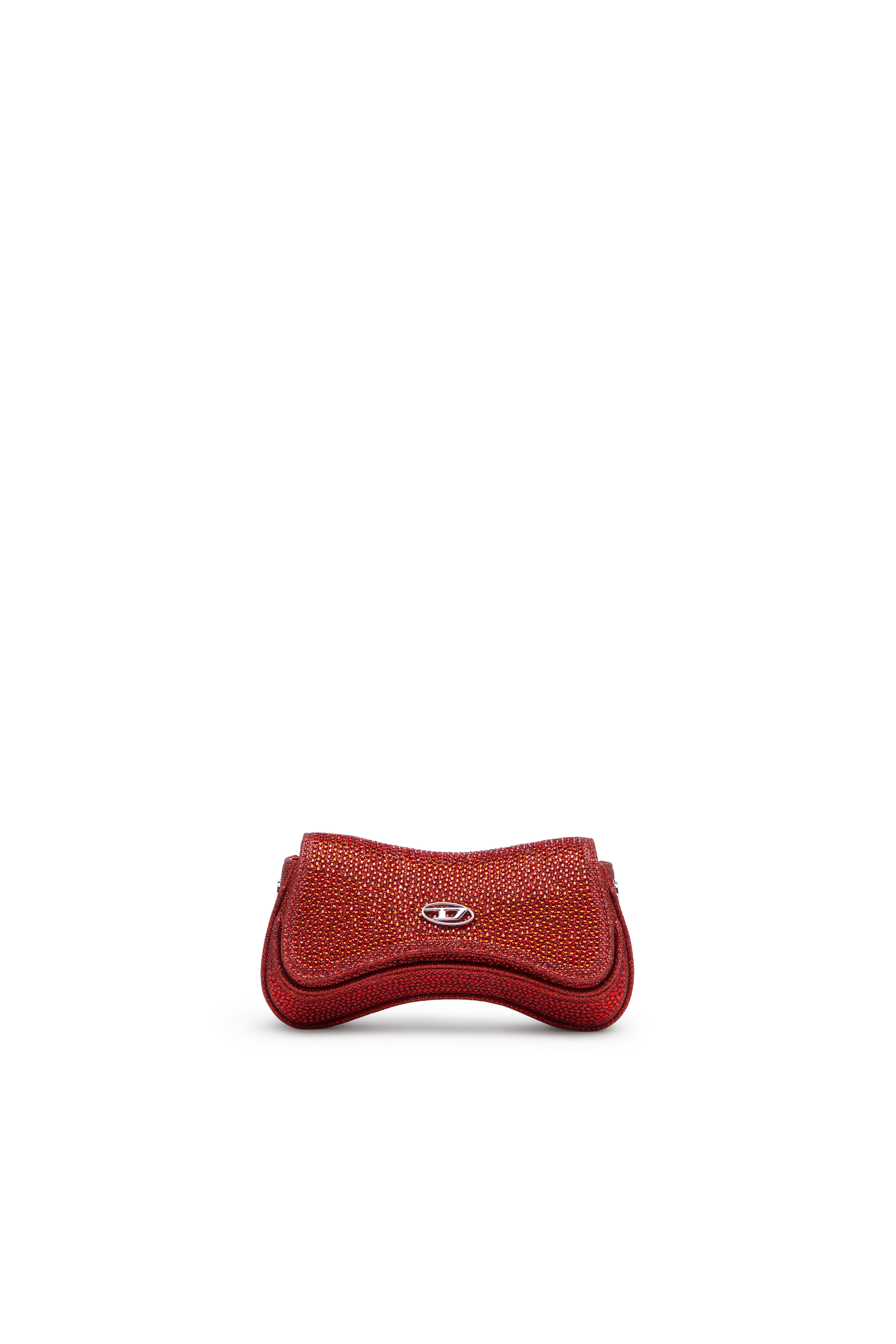 Diesel - PLAY CROSSBODY XS, Female's Play-Mini crossbody bag in crystal Lurex in Red - 1