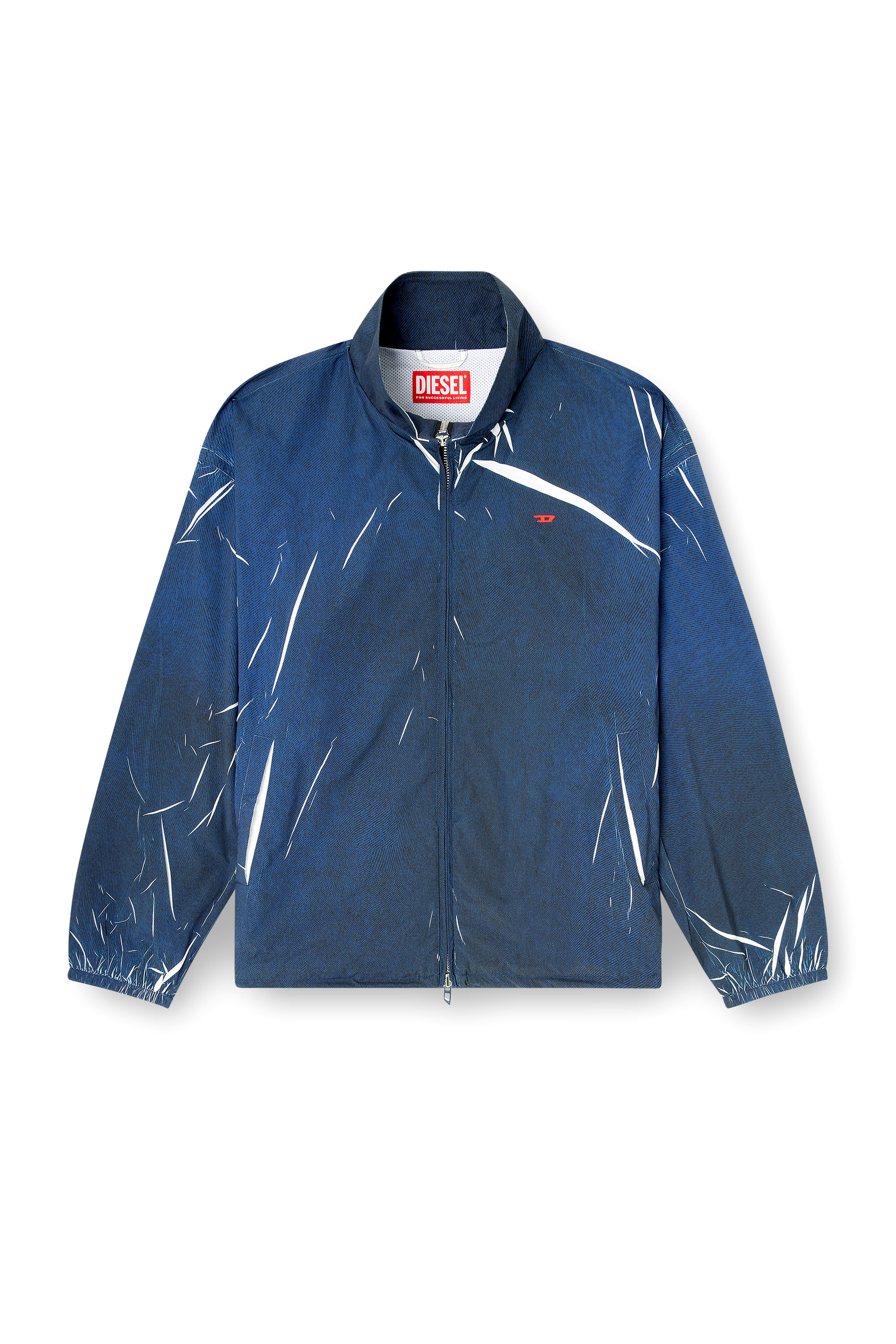 Diesel - J-PHIL-CJBC, Chaqueta ligera con estampado efecto denim Hombre in Azul marino - 3