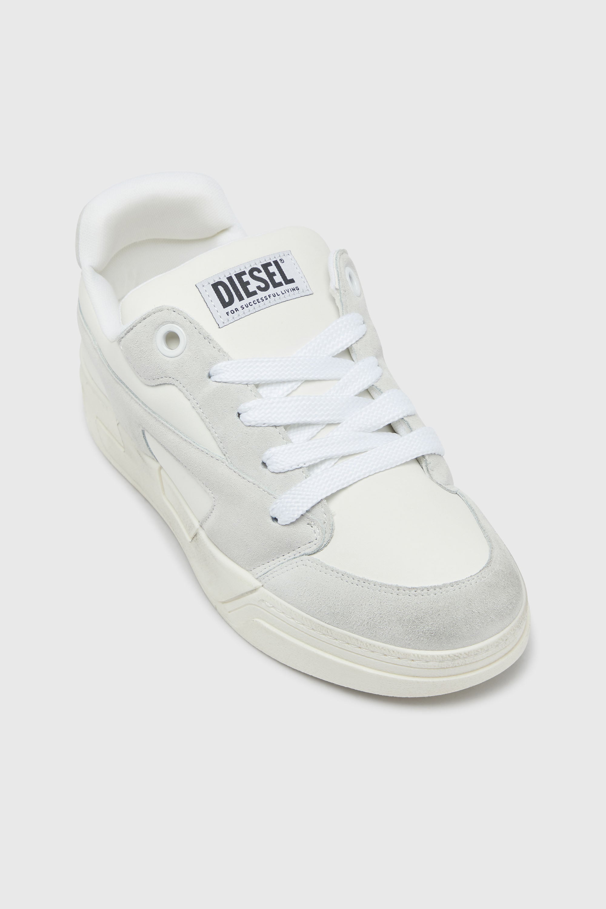 Men's S-D-Ollie - Distressed sneakers in leather and suede | White