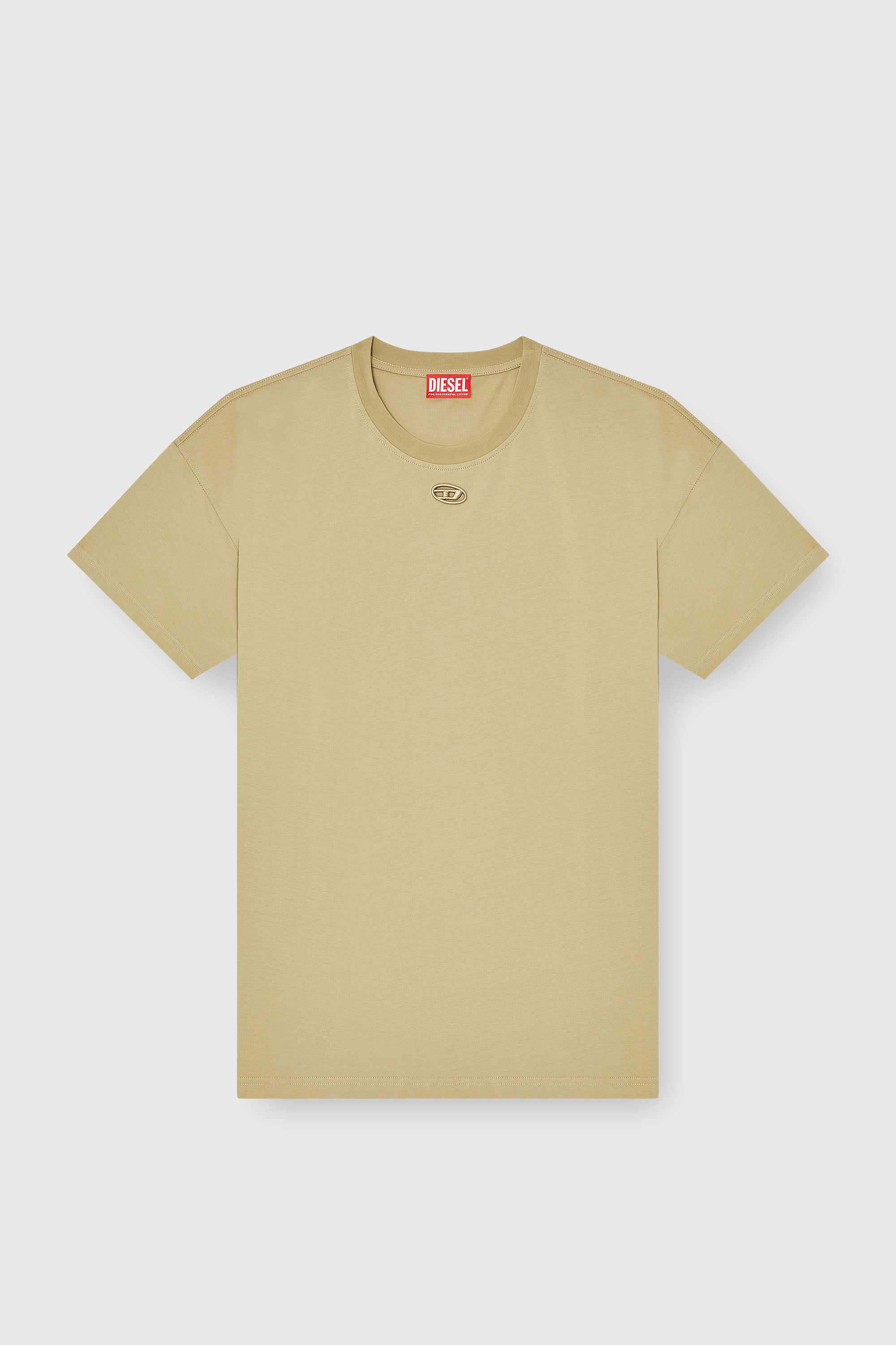Diesel - T-BOXT-DCO, Male's Relaxed cotton T-shirt with Oval D embroidery in Beige - 2