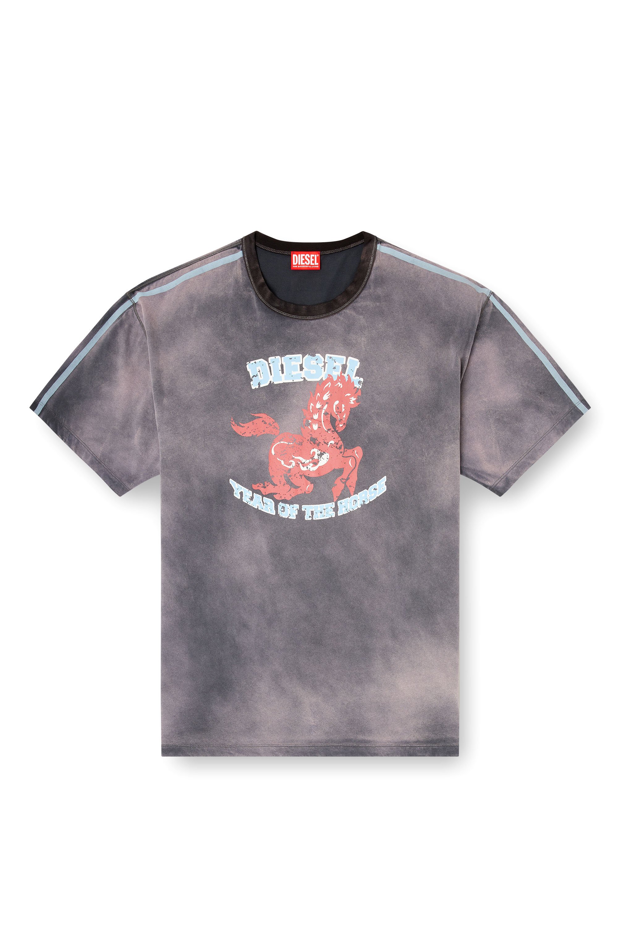 Diesel - CL-T-BOXT-HORSE, Male's Cotton T-shirt with horse graphic print in Grey - 3