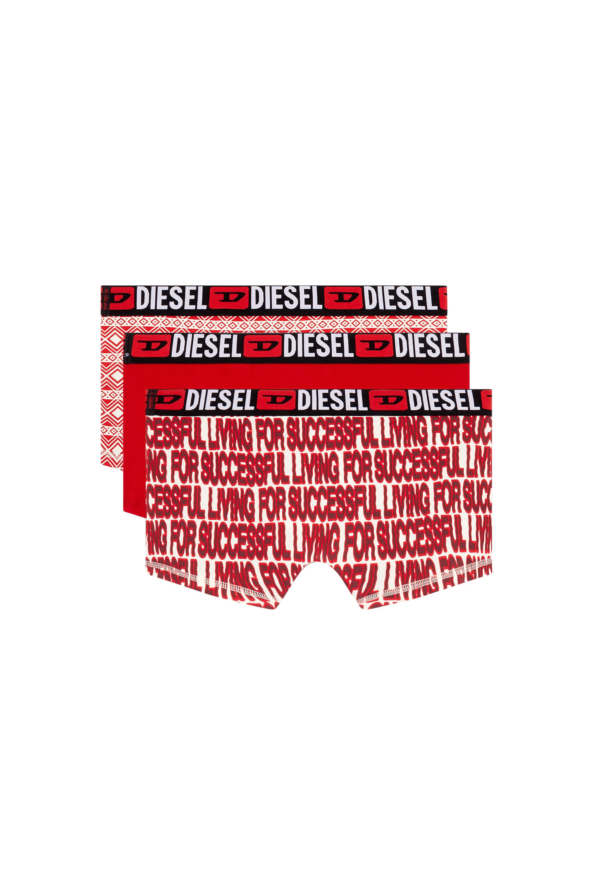 Diesel - UMBX-DAMIENTHREEPACK, Pack de tres b&oacute;xers ajustados estampados Hombre in Rojo - 2