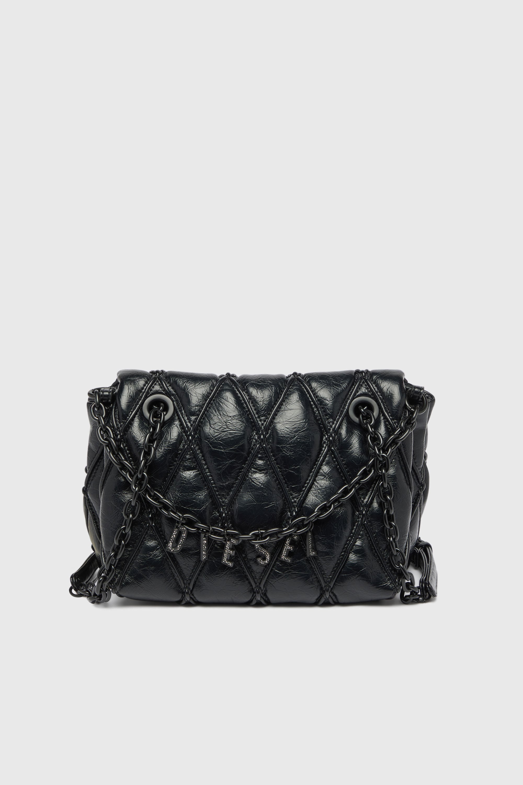 Diesel - CHARM-D SHOULDER M, Woman's Charm-D - Shoulder bag in shiny quilted PU in Black - 1