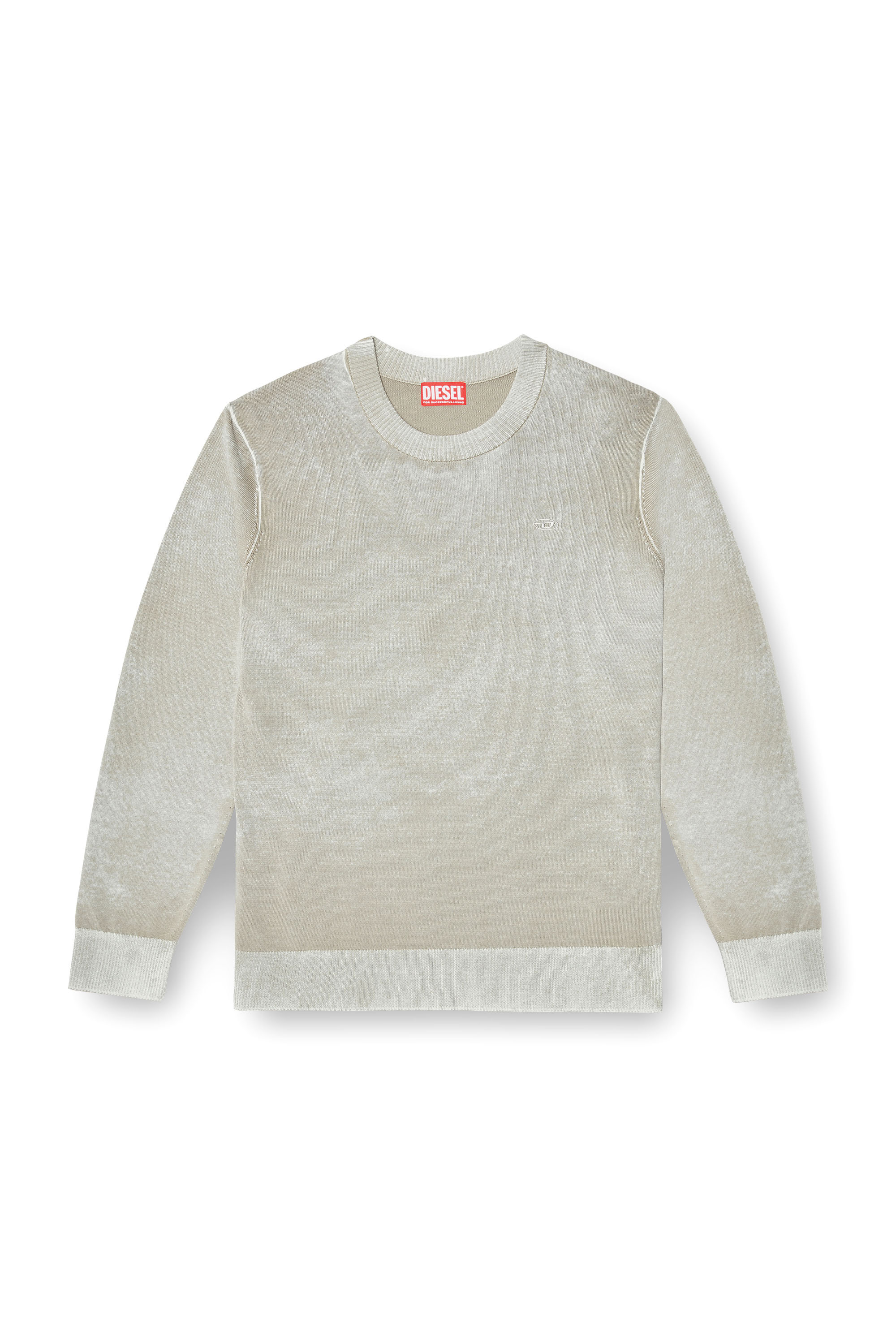 Diesel - K-LAURENT, Pull avec impression invers&eacute;e d&eacute;color&eacute;e Homme in Gris - 3