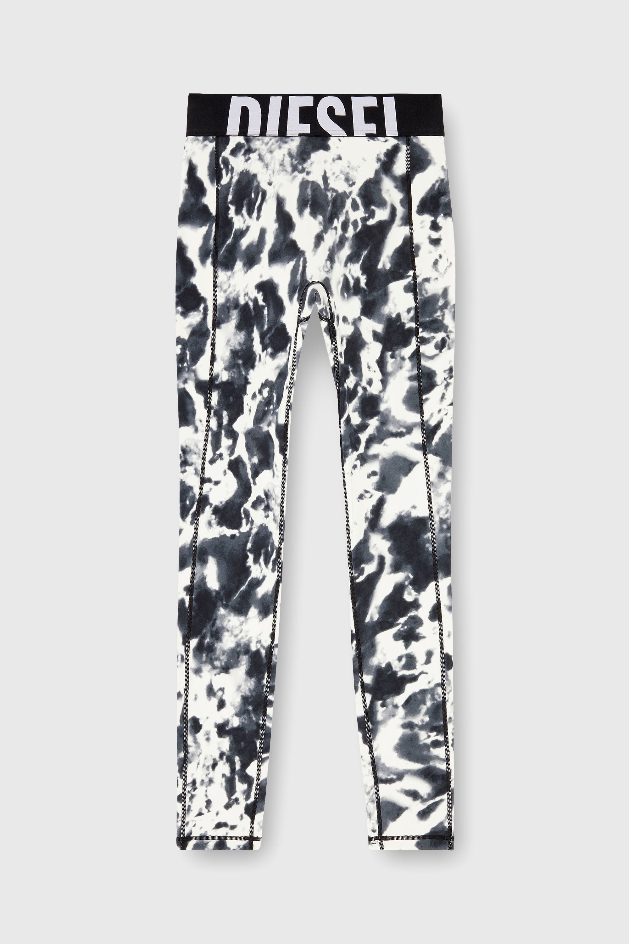 Diesel - ADELINE-D-POP, Female's Leggings in printed microfibre in White/Black - 2