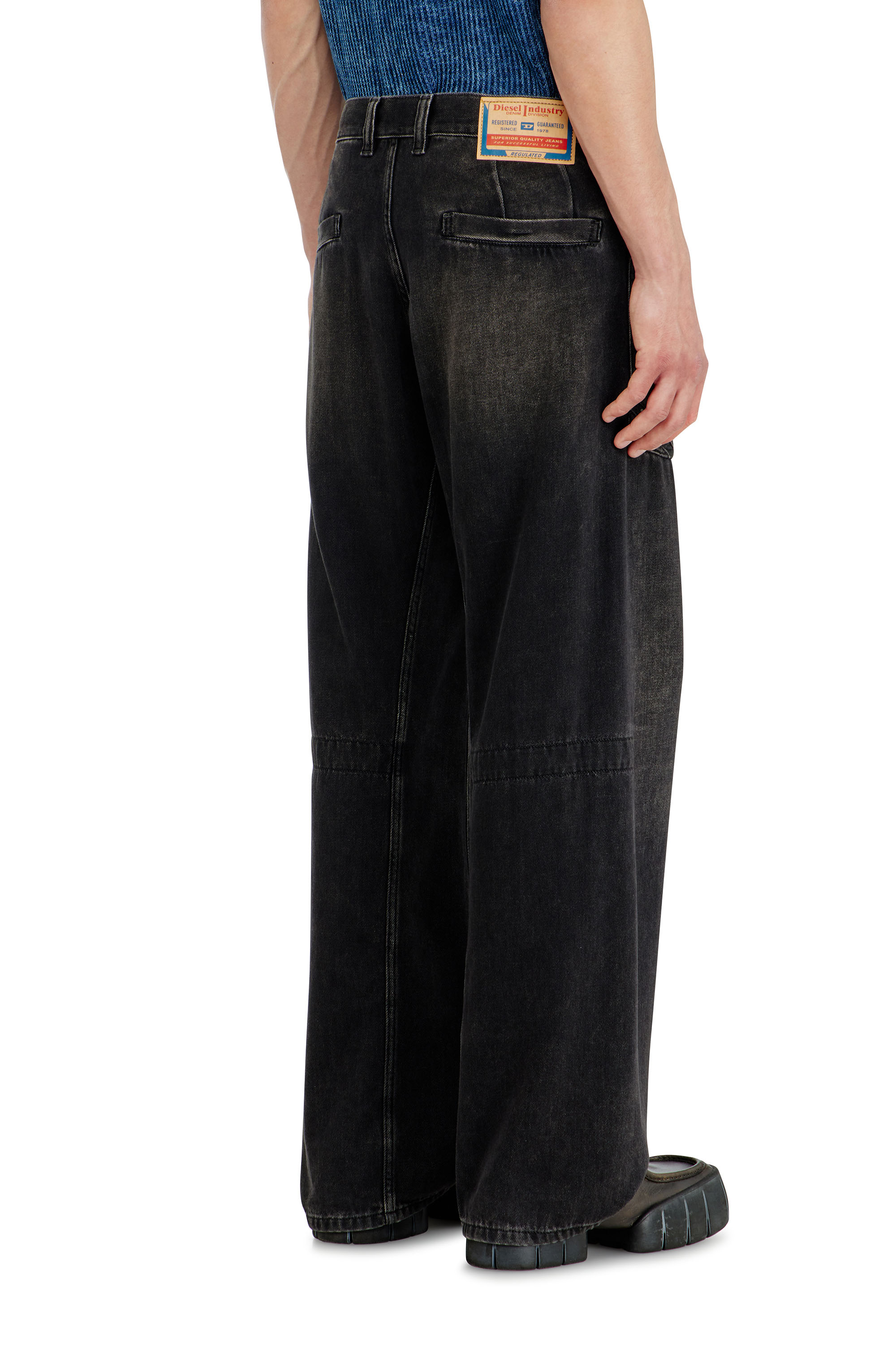 Men's Relaxed Jeans | Black/Dark grey | Diesel D-Zeta