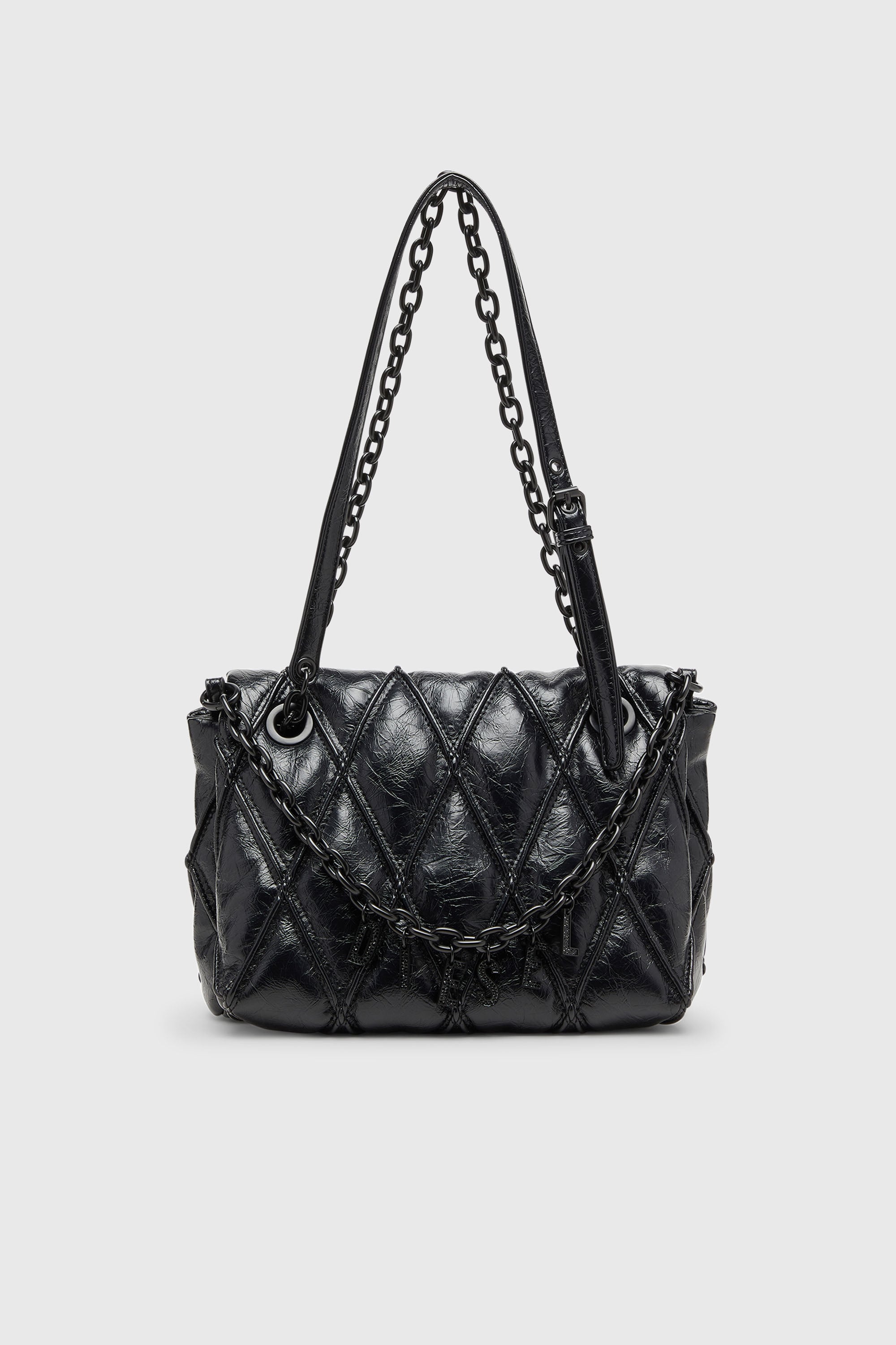 Diesel - CHARM-D SHOULDER M, Female's Charm-D - Shoulder bag in shiny quilted PU in Black - 2