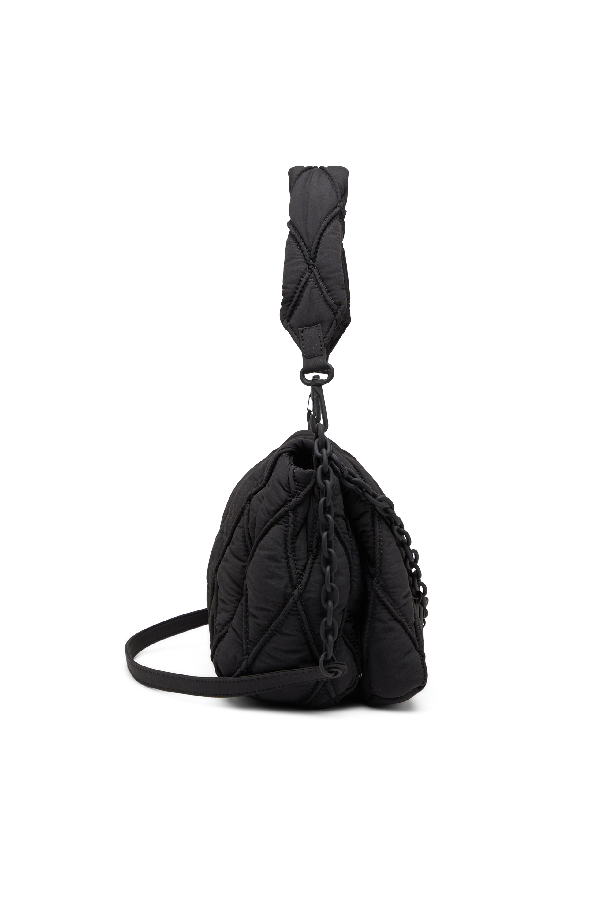 DIESEL | CHARM-D SHOULDER M BAG BLACK バッグ Women's Charm-D Shoulder M bag in quilted Denim | Black | Diesel