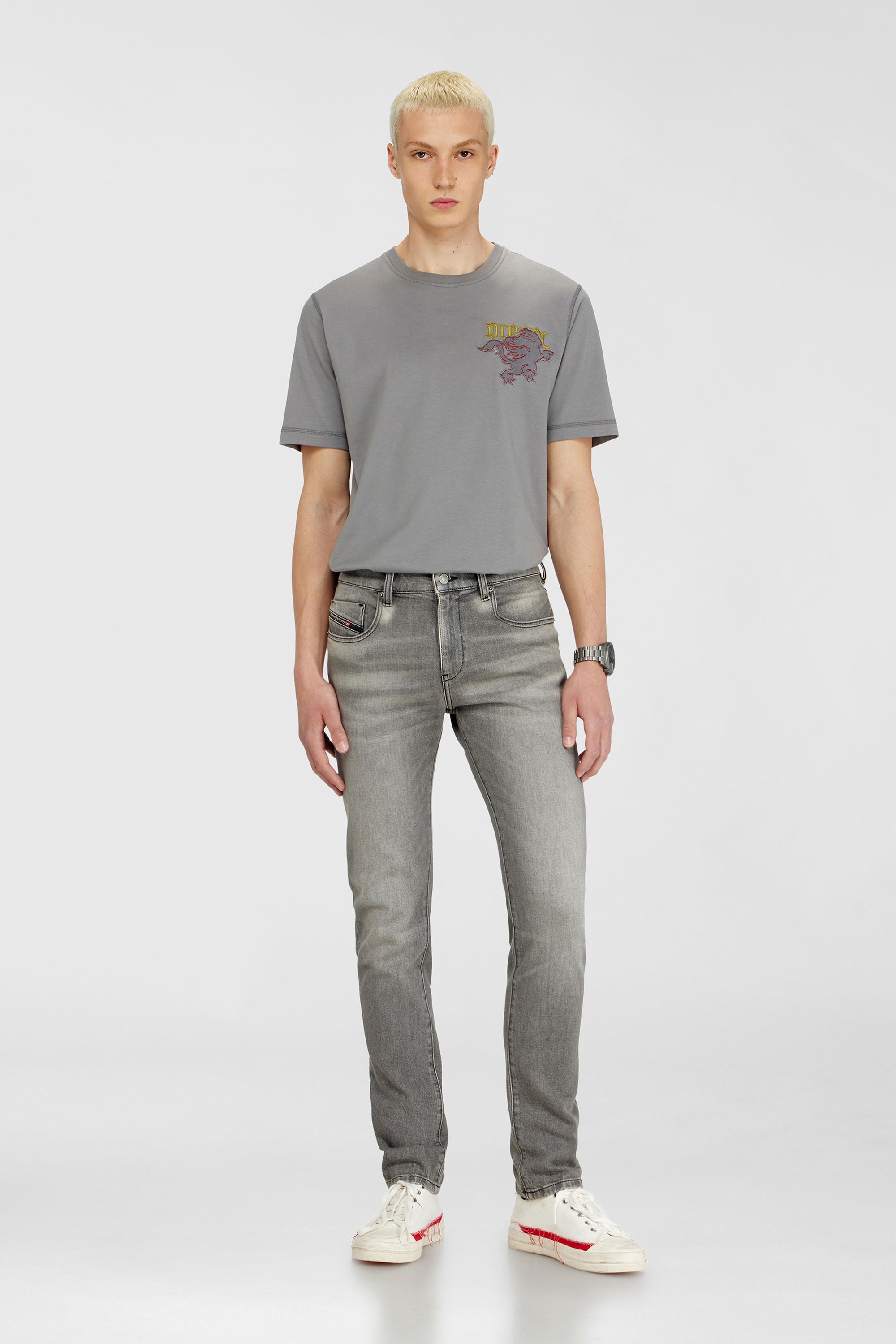 Diesel - Slim Jeans 2019 D-Strukt 0KBBL Hombre, Gris Claro - 1