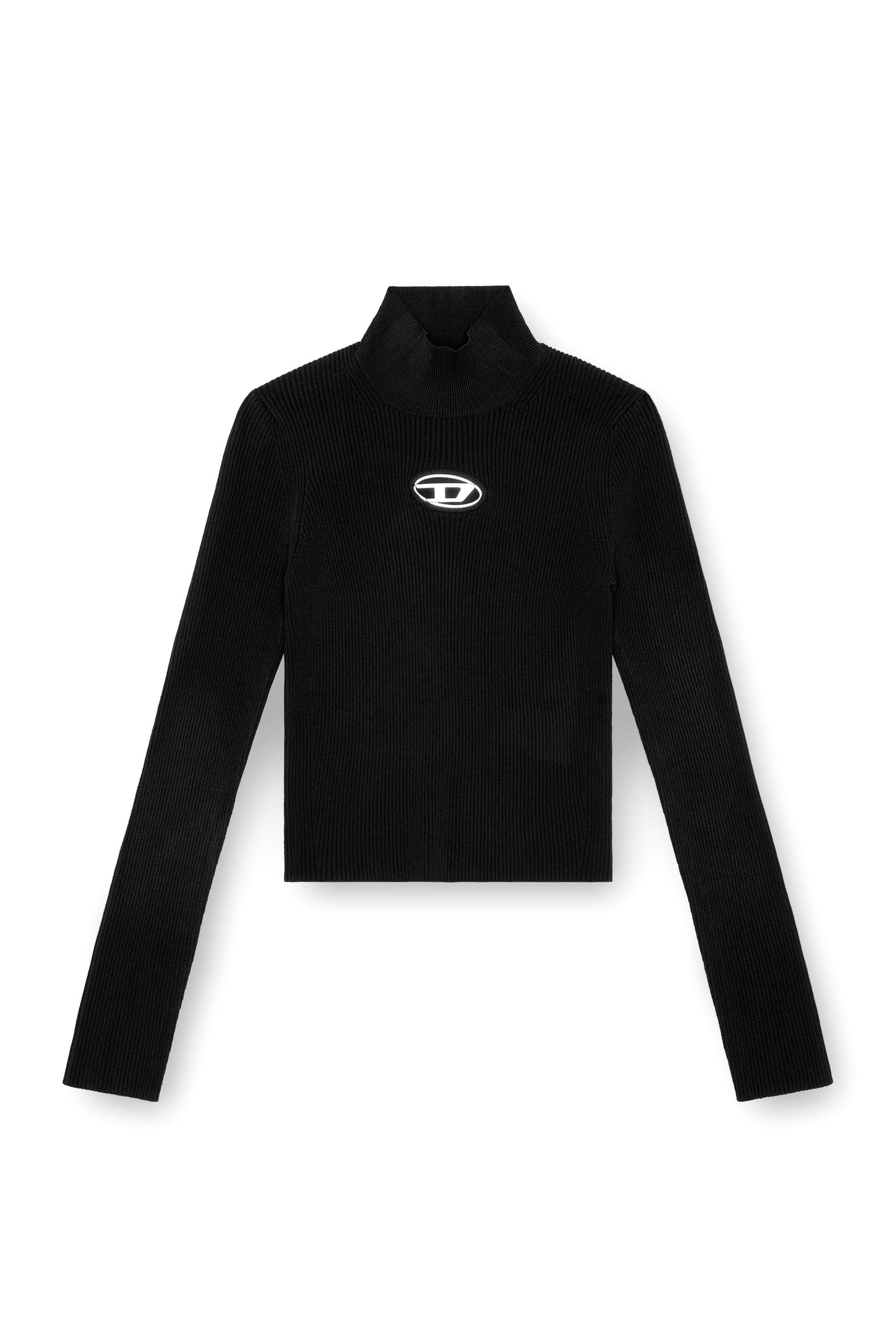 Diesel - M-VALARI-TN, Female's Rib-knit top in Black - 2