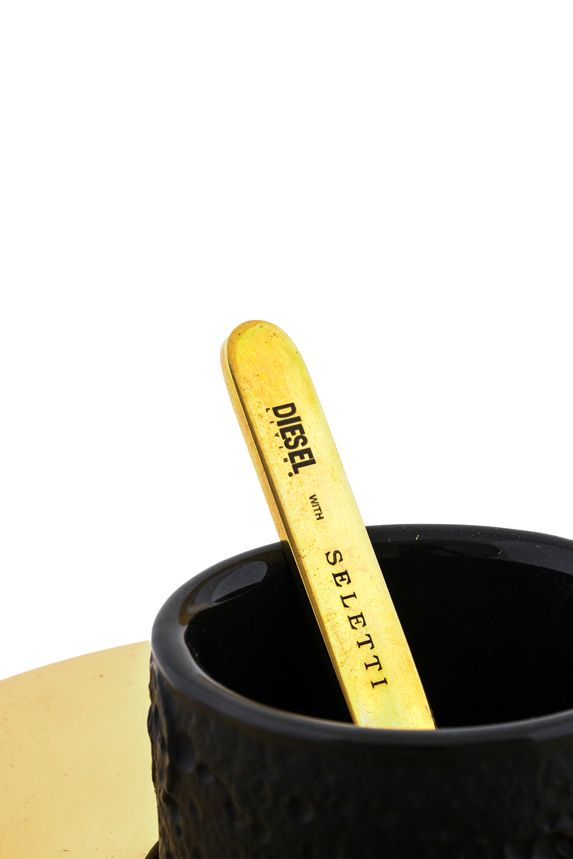 Diesel - 10873 COSMIC DINER, Set de caf&eacute; de cer&aacute;mica negra y lat&oacute;n Unisex in Dorado - 4