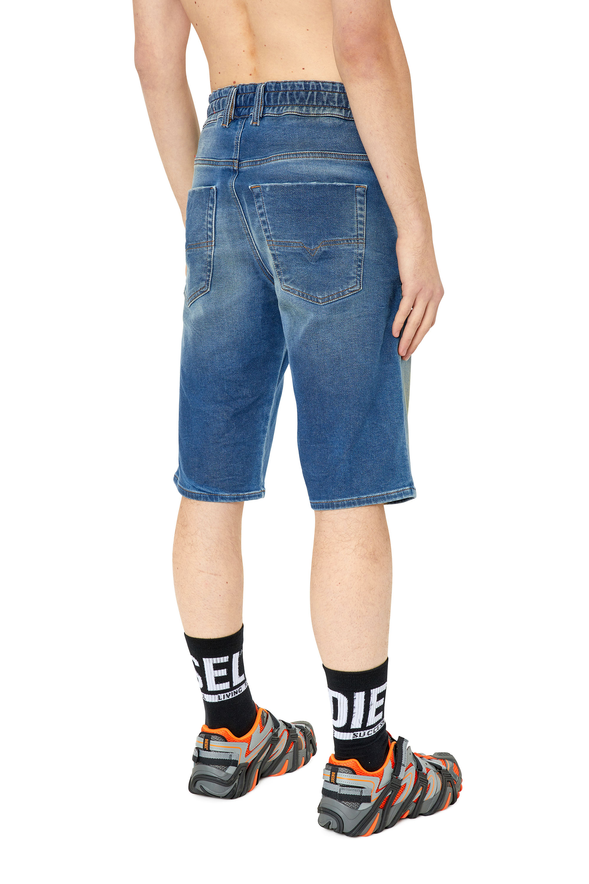 Diesel - D-KROOSHORT-Z-T, Man's Shorts in JoggJeans in Medium blue - 4