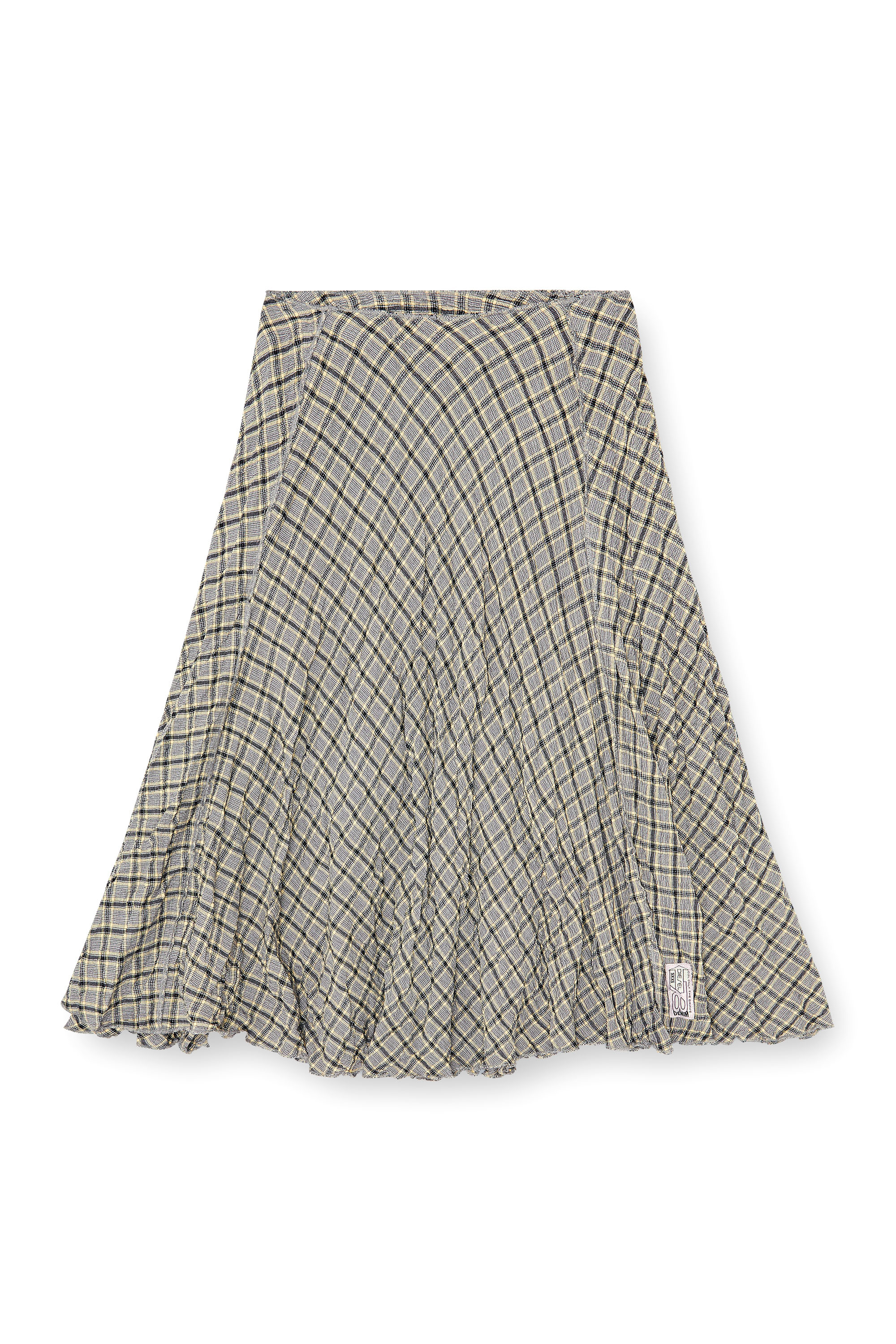 Diesel - O-XYGEN, Woman's Midi skirt in seersucker-effect check in Grey - 4