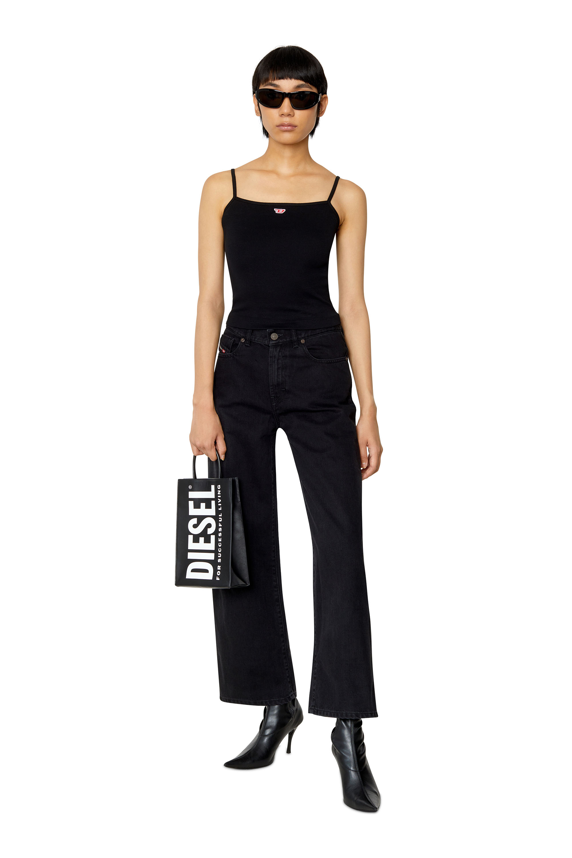 Diesel - Bootcut and Flare Jeans 2000 Widee Z09RL, Female's Bootcut and Flare Jeans - 2000 Widee in Black/Dark Grey - 6