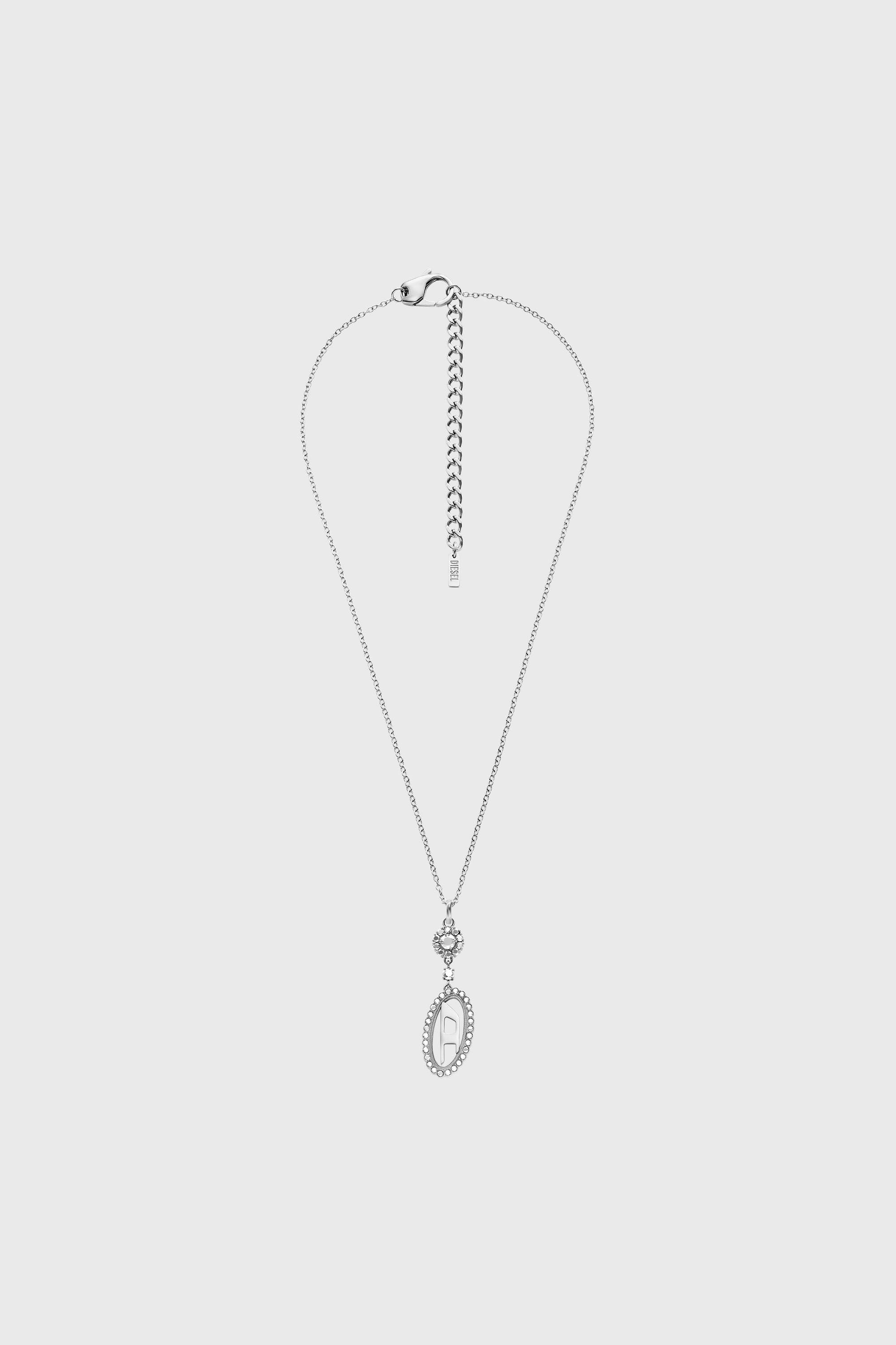 Stainless steel pave pendant necklace