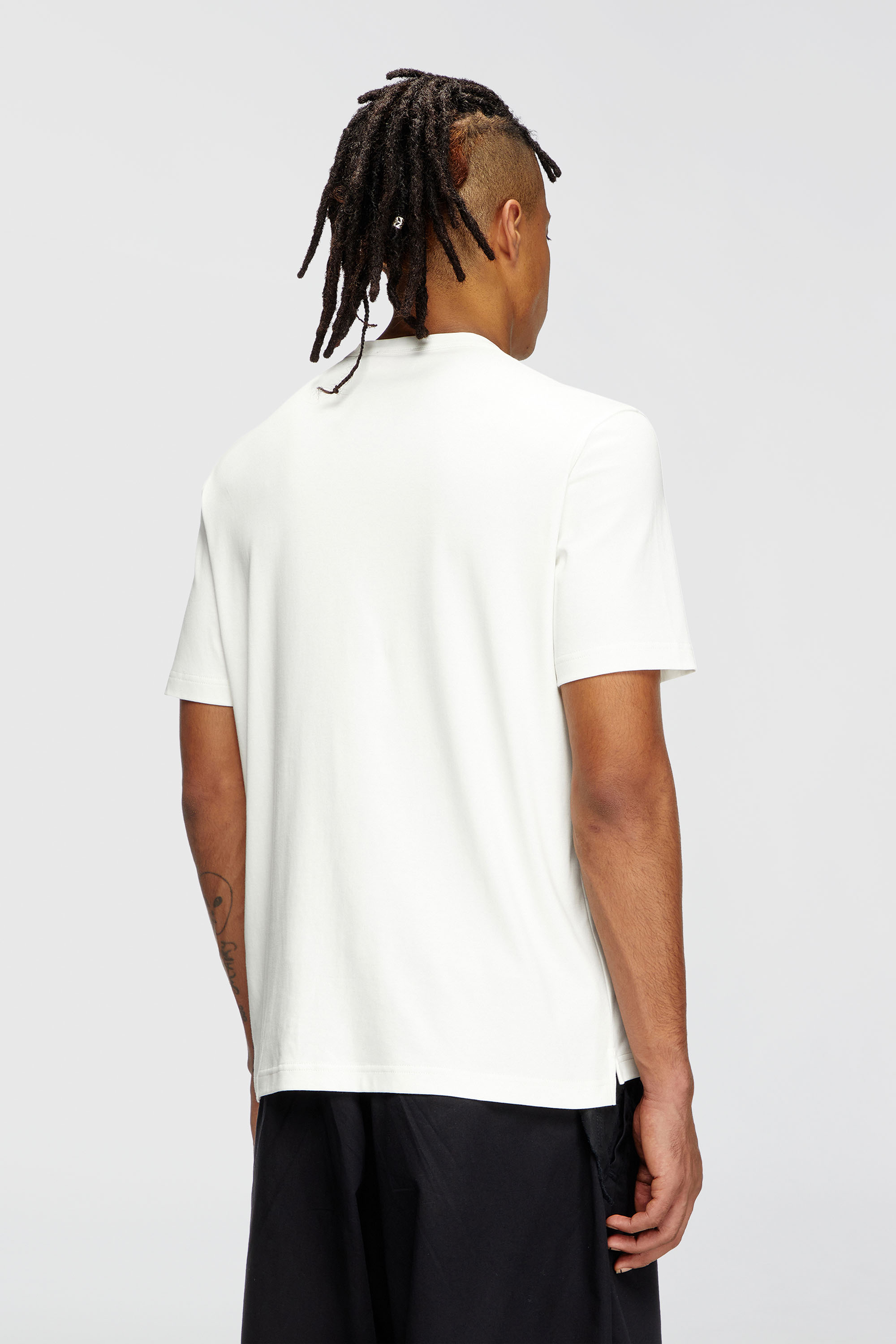 Men's T-shirt with tonal logo embroidery | White | Diesel US