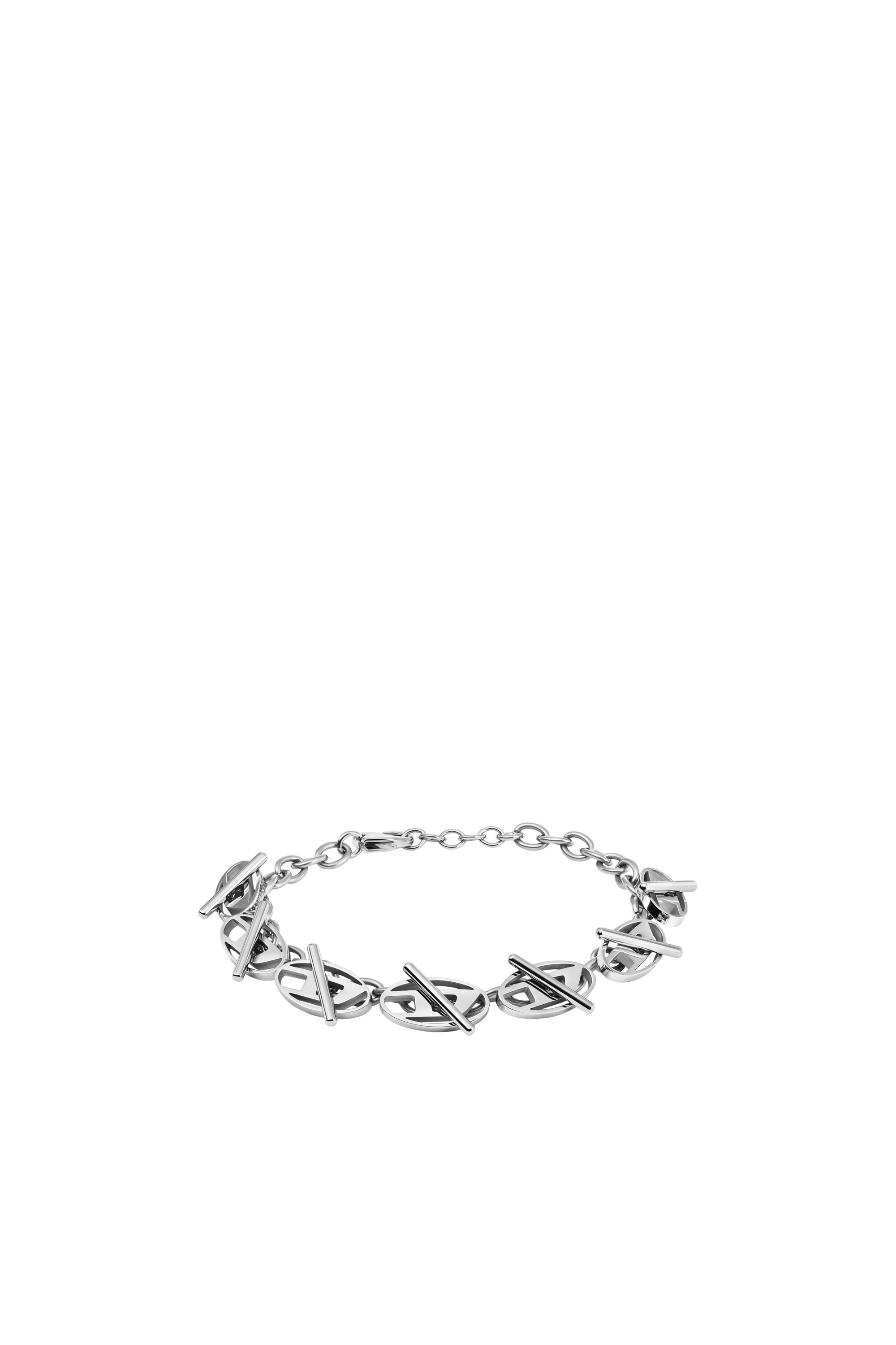 Women's Oval D Logo Chain Bracelet | Silver | Diesel