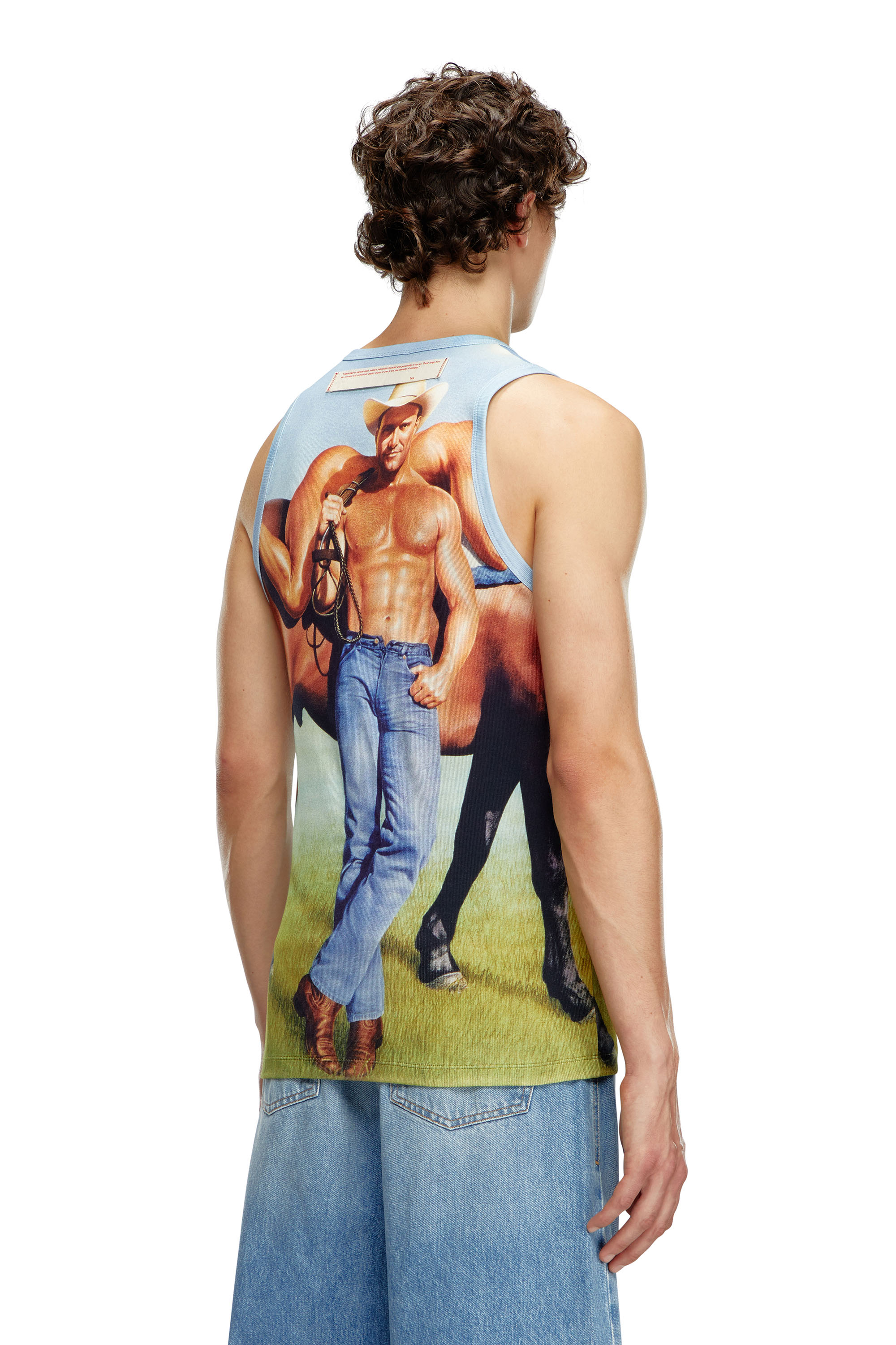 Diesel - PR-T-LIFTY-TANK, Unisex's Sleeveless T-shirt with all-over print in Blue - 2