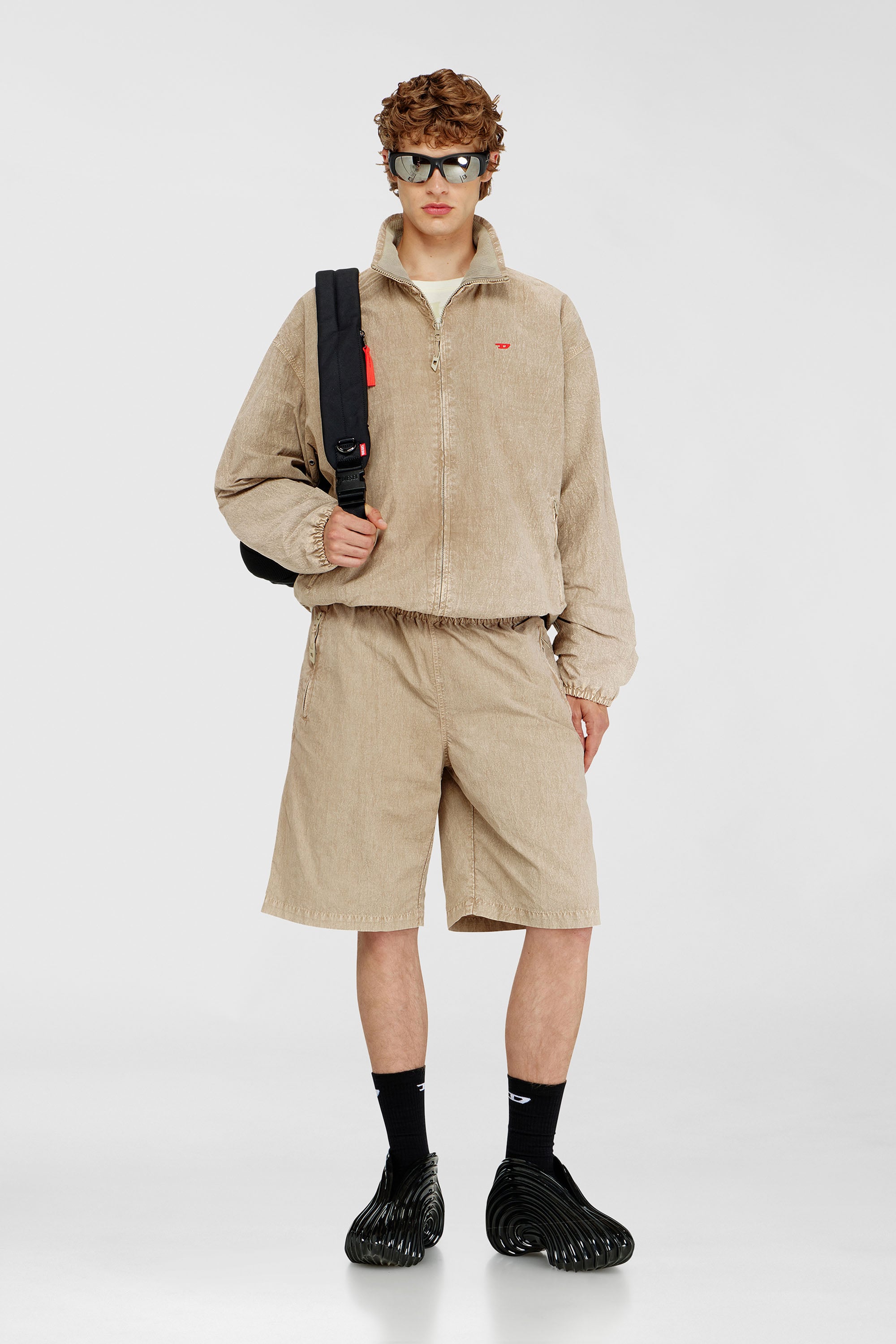 Diesel - J-CORSE-PLBH, Male's Treated taslan jacket with treated finish in Beige - 2