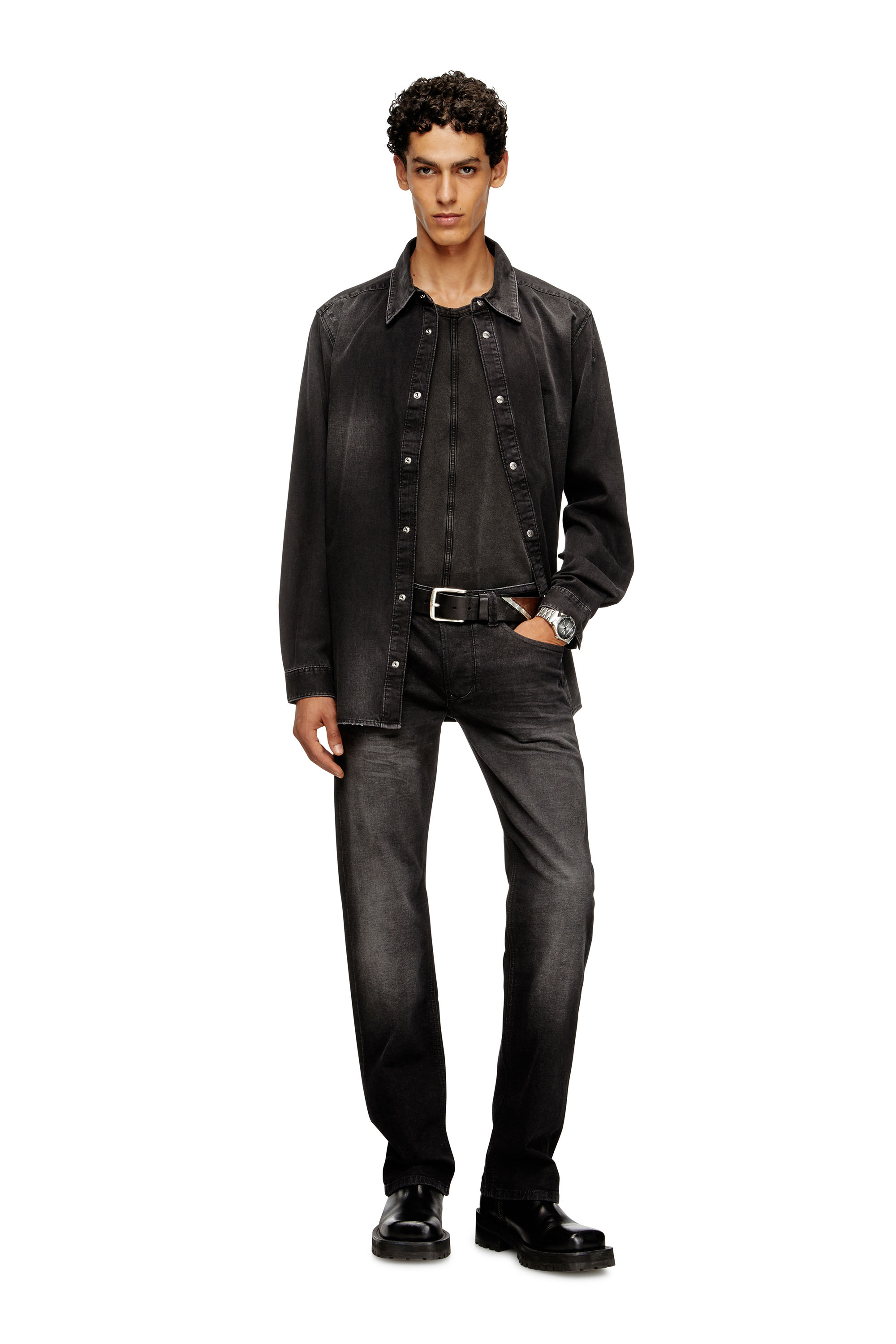 Diesel - D-SIMPLY, Male's Long-sleeve denim shirt in Black - 2