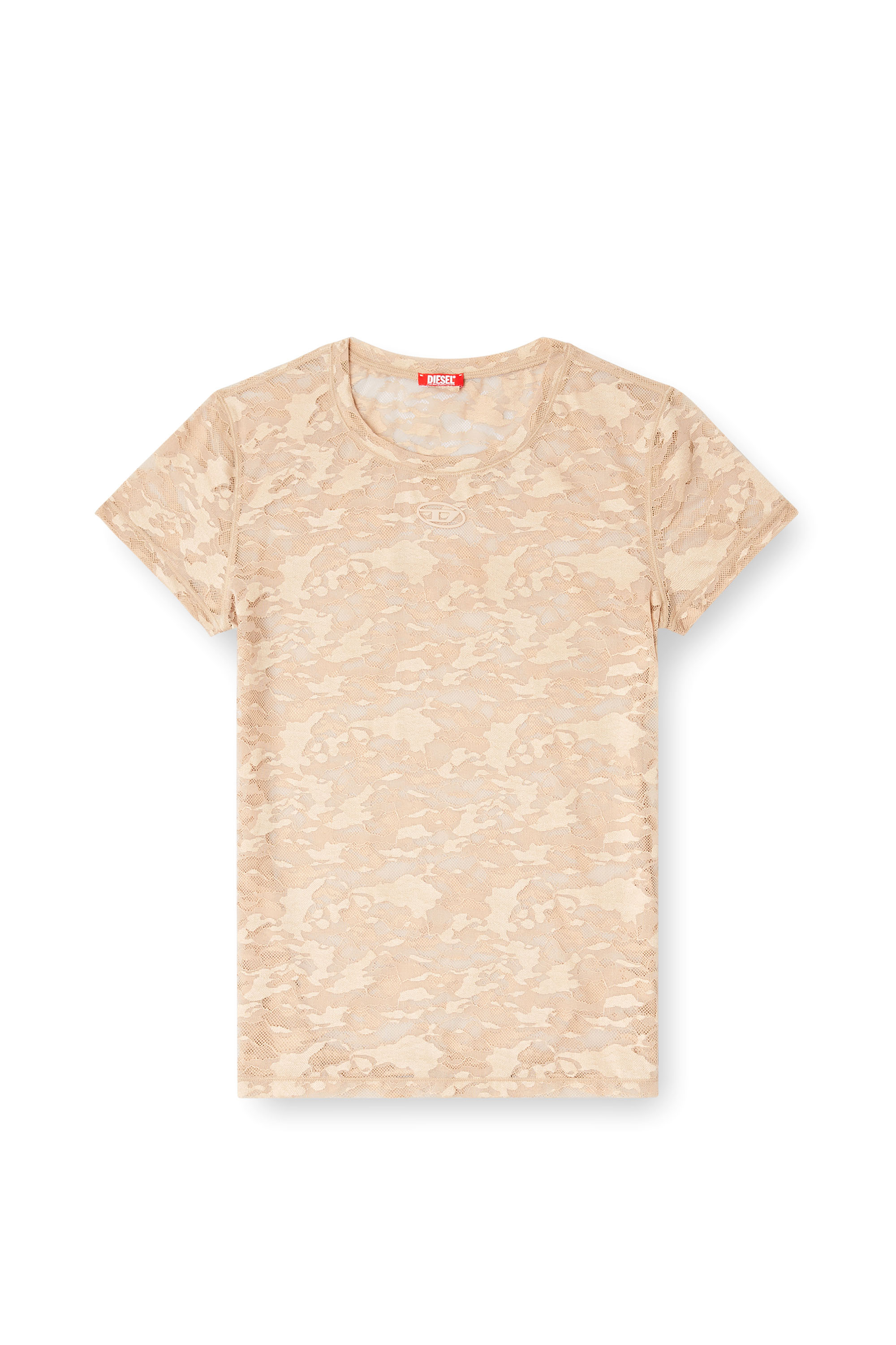Diesel - KASIA-UTLT, Female's Camo lace T-shirt in Beige - 3