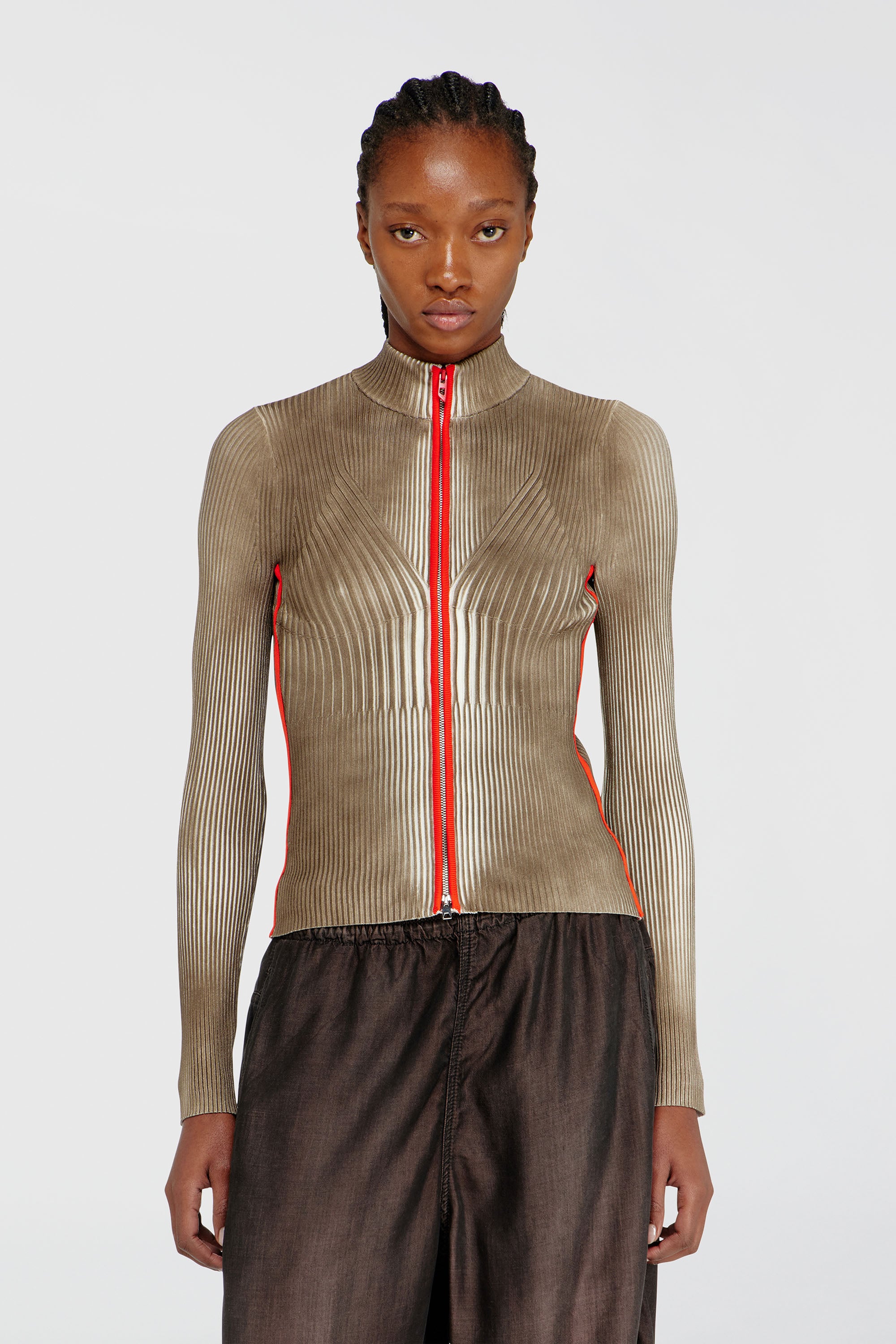 Diesel - M-SARMA, C&aacute;rdigan de punto ribeteado con bandas en contraste Mujer in Multicolor - 1