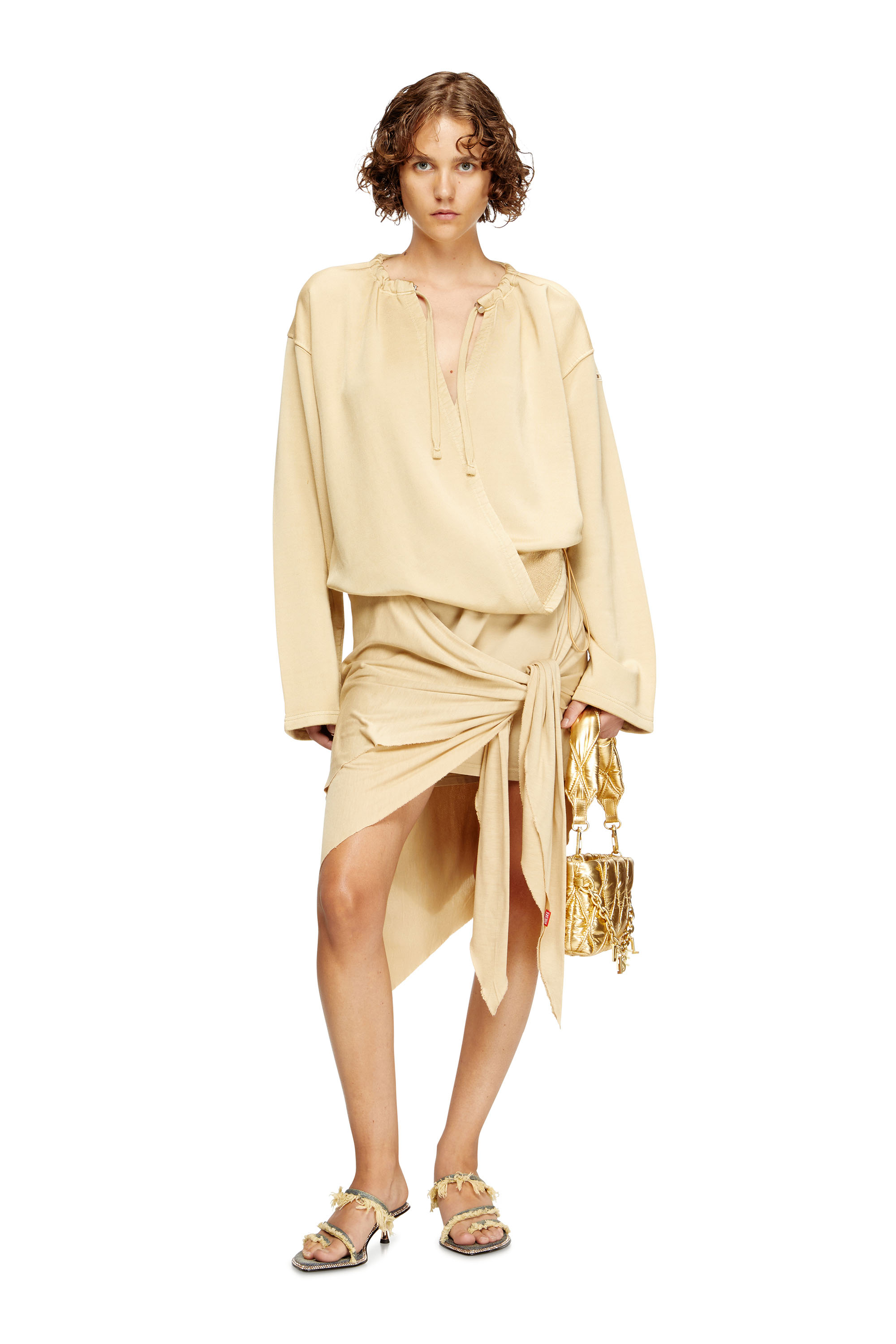 Diesel - D-HAVANNA KITTIE, Female's D-Havanna Kittie-Frayed-denim mules with crystals in Blue - 7