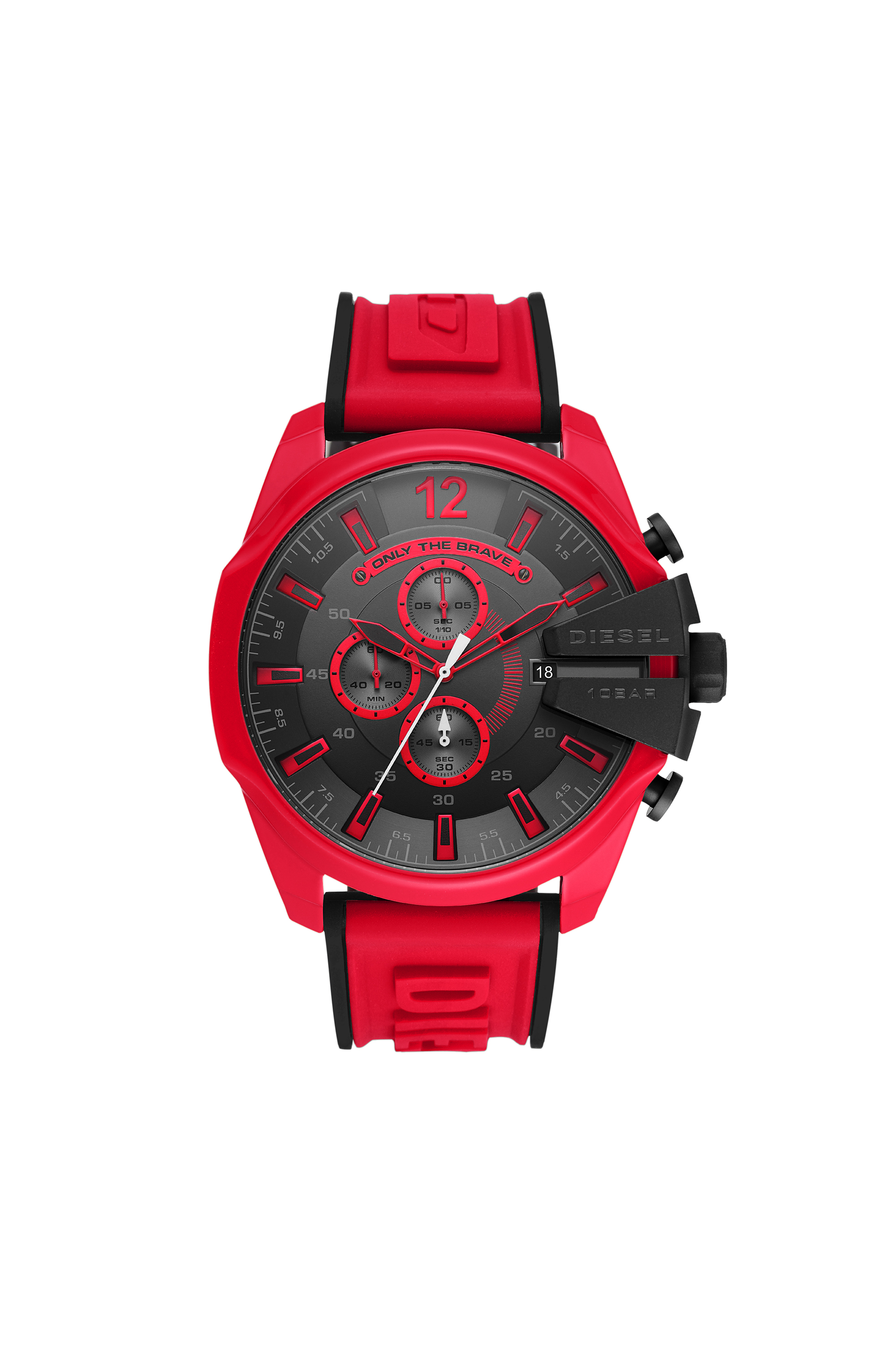 【赤だけに大赤字！】DIESEL 時計 品番：DZ4526 DZ4526 Man: Mega Chief Chronograph Red Silicone Watch | Diesel