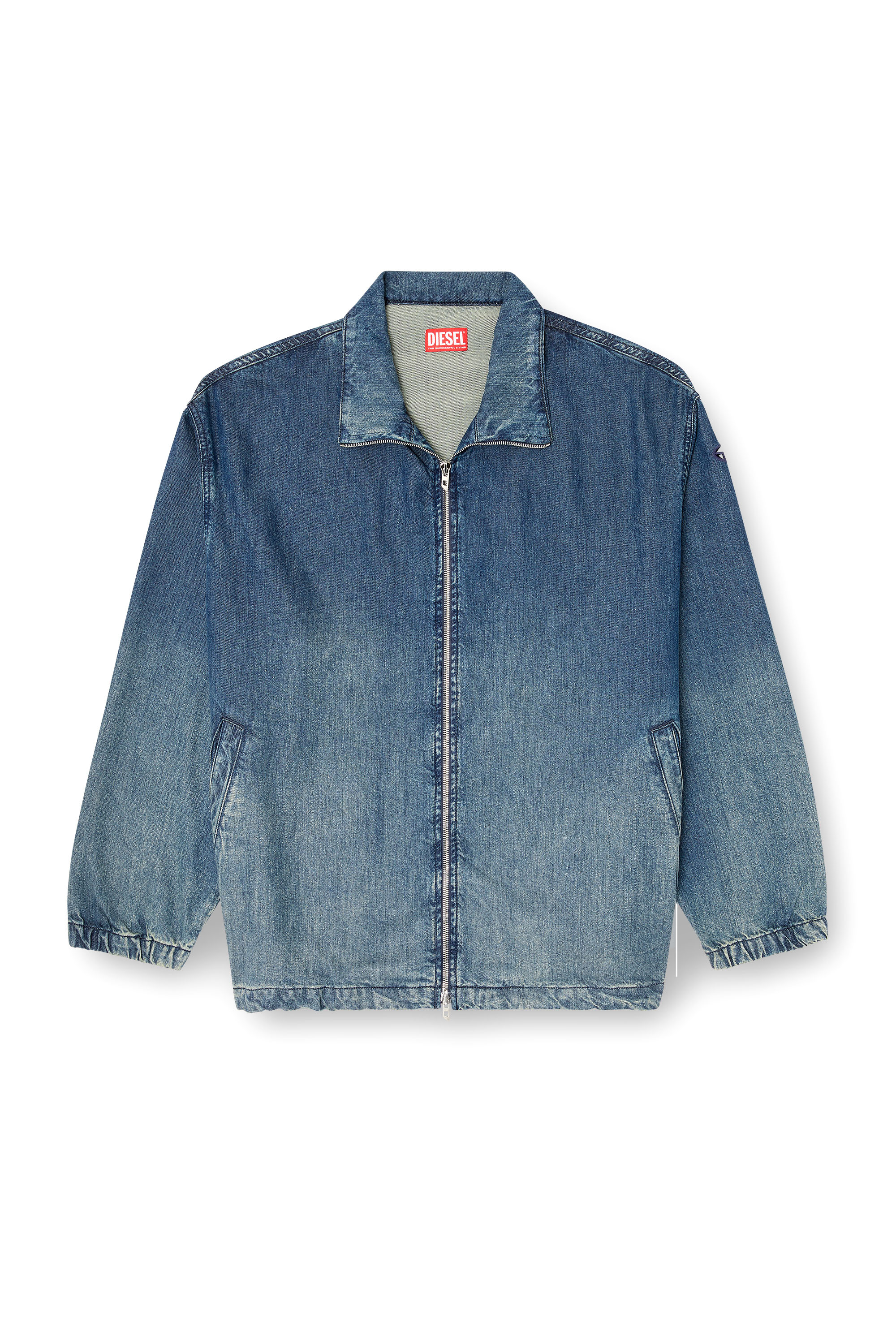 Diesel - D-KRAP-S6, Veste zippée en denim fluide Homme in Bleu - 2
