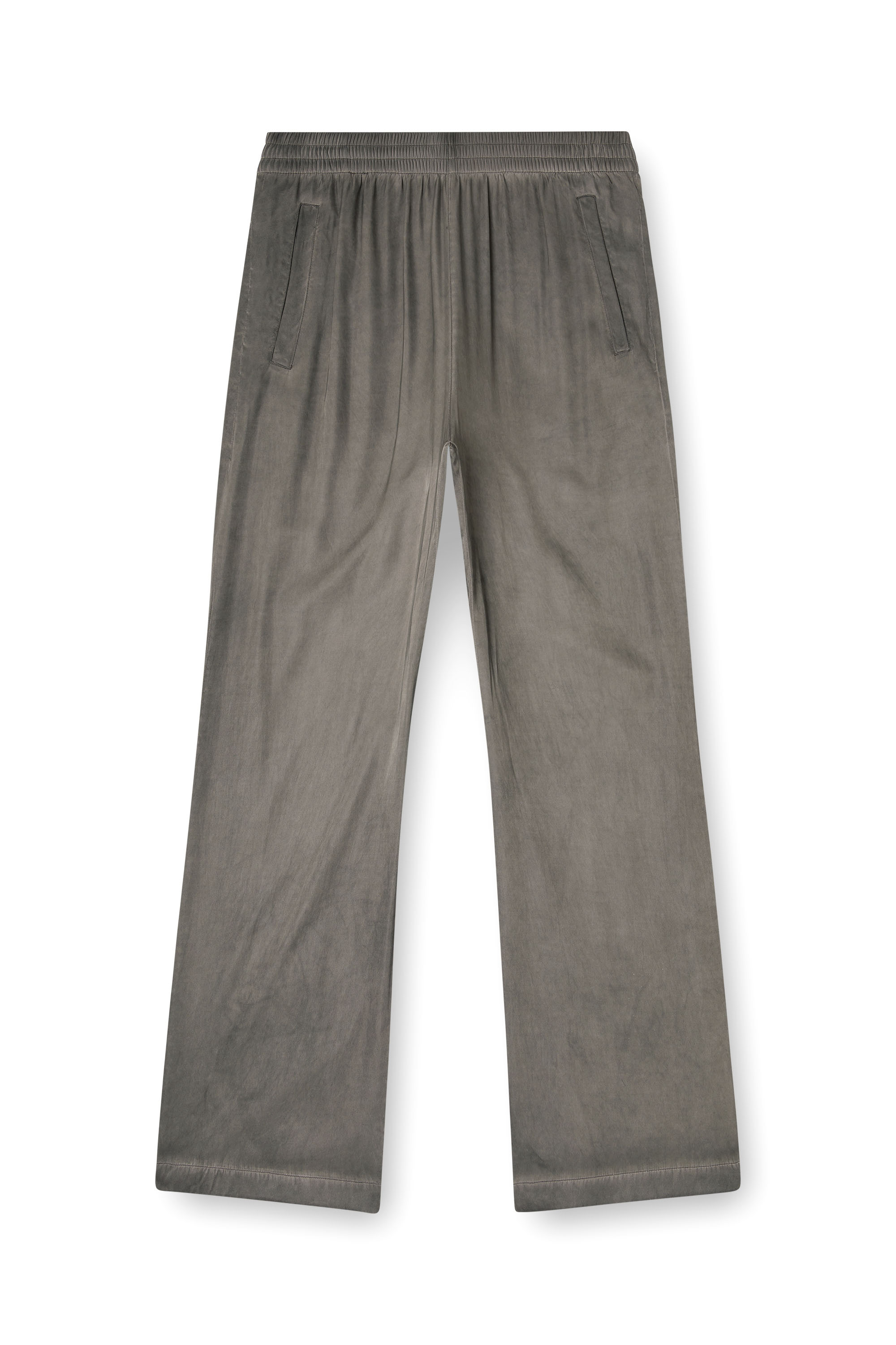 Diesel - P-THECK-ALBG, Male's Track pants in treated fluid viscose in Dark Grey - 2