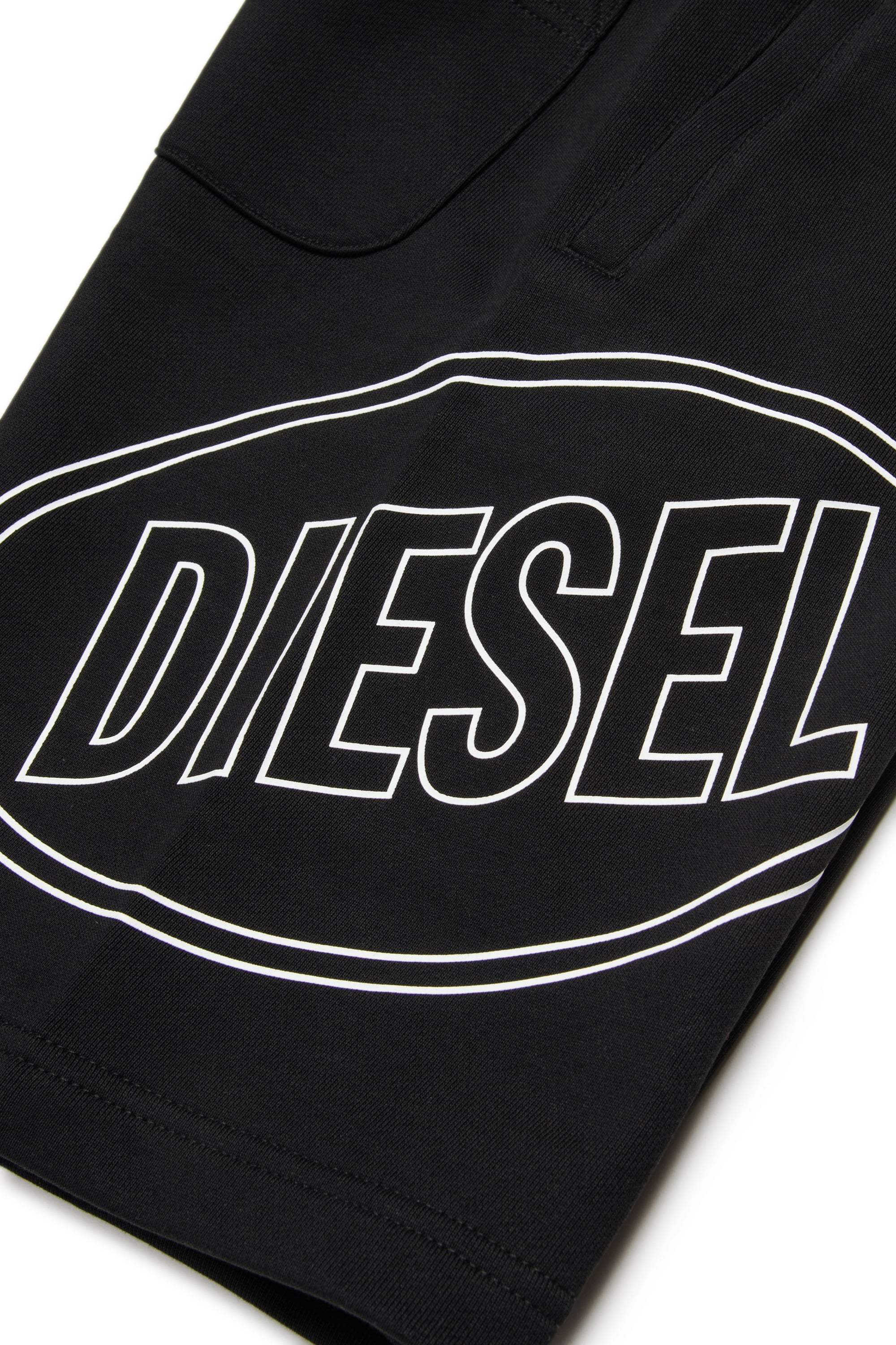Diesel - PCIRCLE SHORT, Man's Cotton bermudas with maxi print in Black - 4
